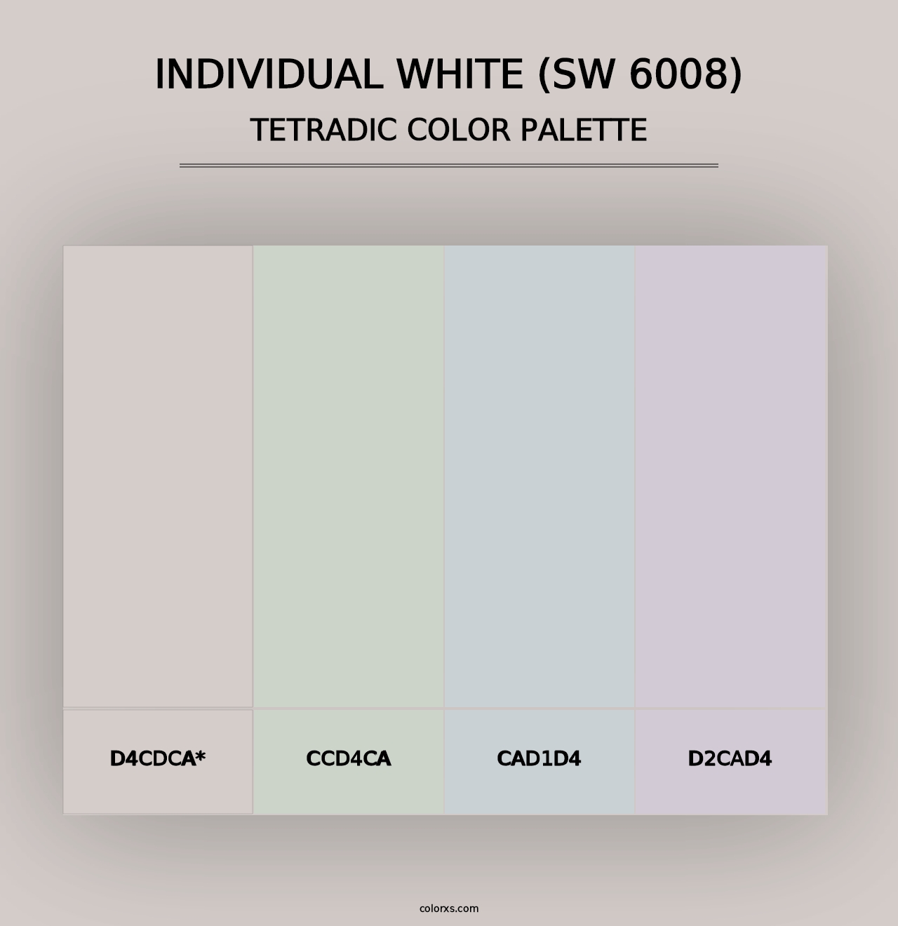 Individual White (SW 6008) - Tetradic Color Palette