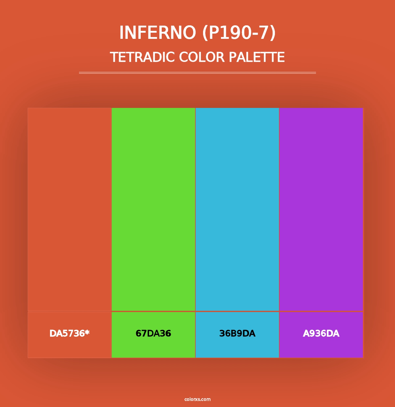 Inferno (P190-7) - Tetradic Color Palette