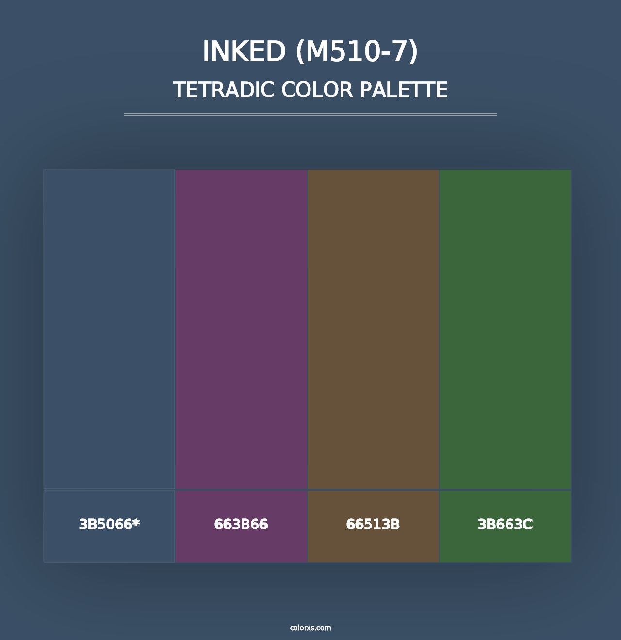 Inked (M510-7) - Tetradic Color Palette