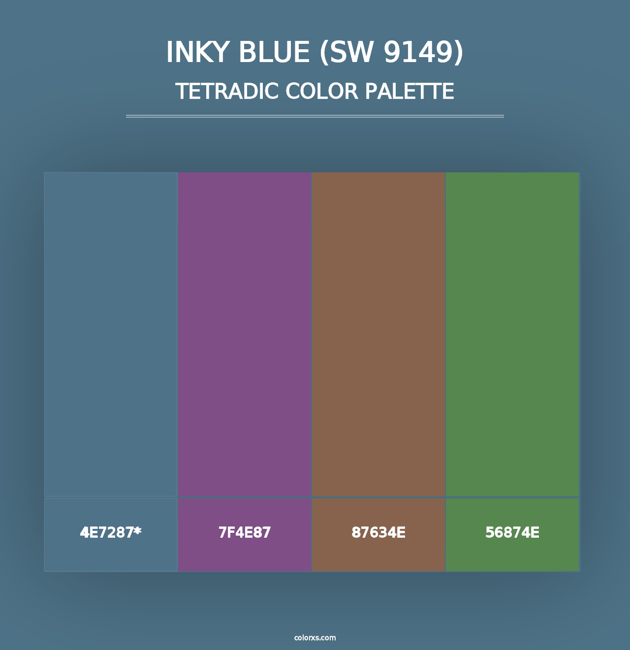 Inky Blue (SW 9149) - Tetradic Color Palette