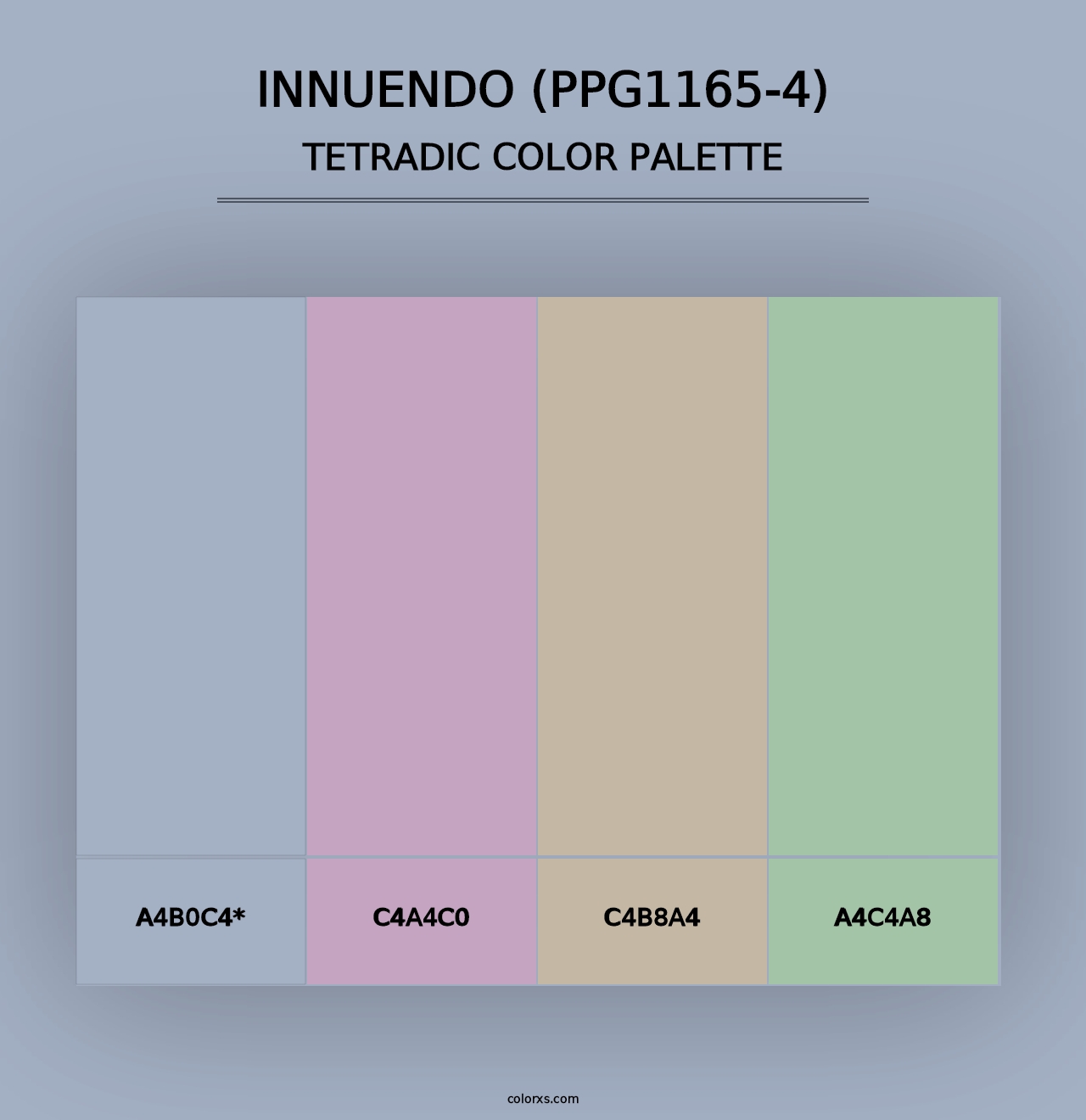 Innuendo (PPG1165-4) - Tetradic Color Palette