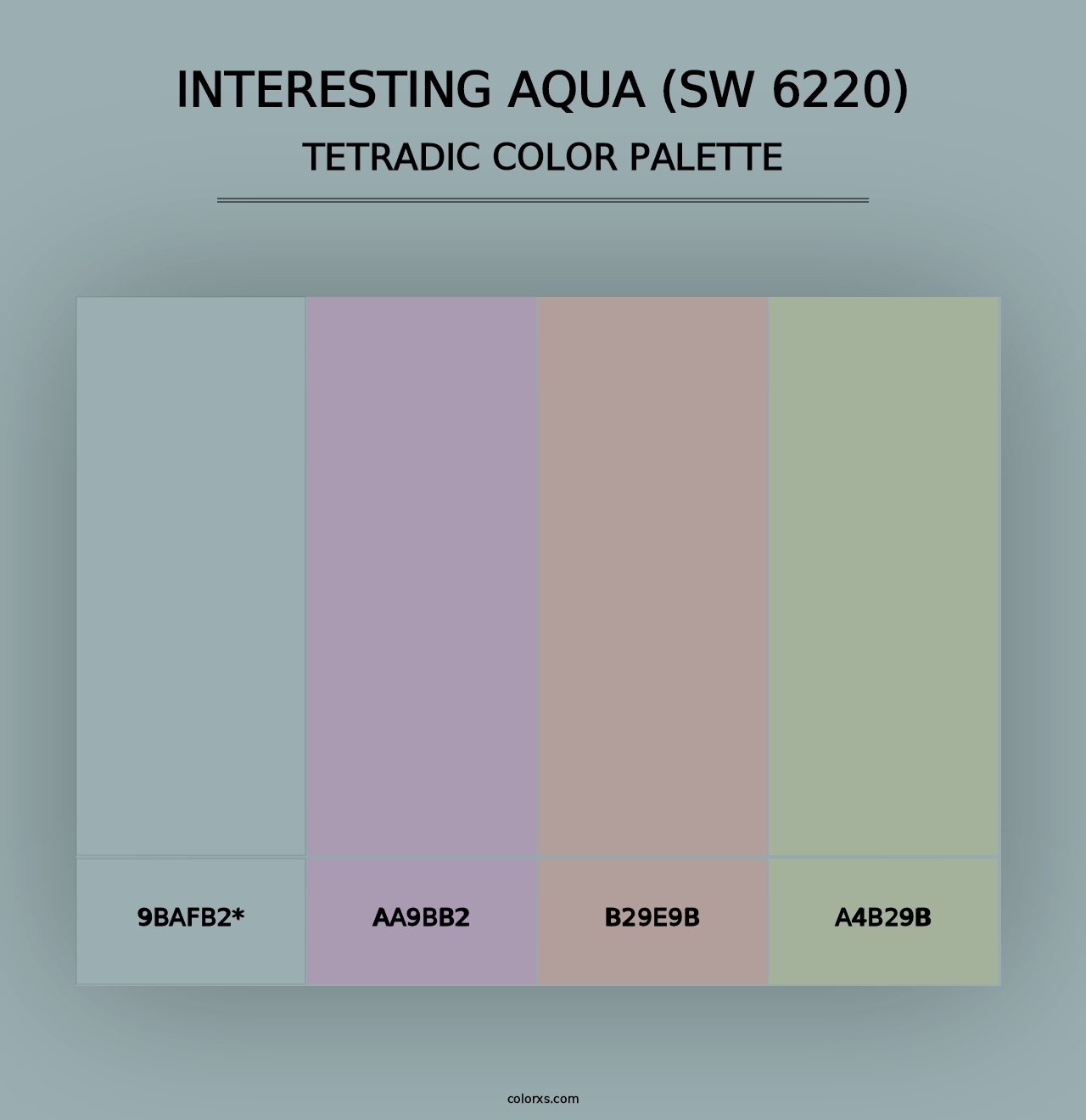 Interesting Aqua (SW 6220) - Tetradic Color Palette