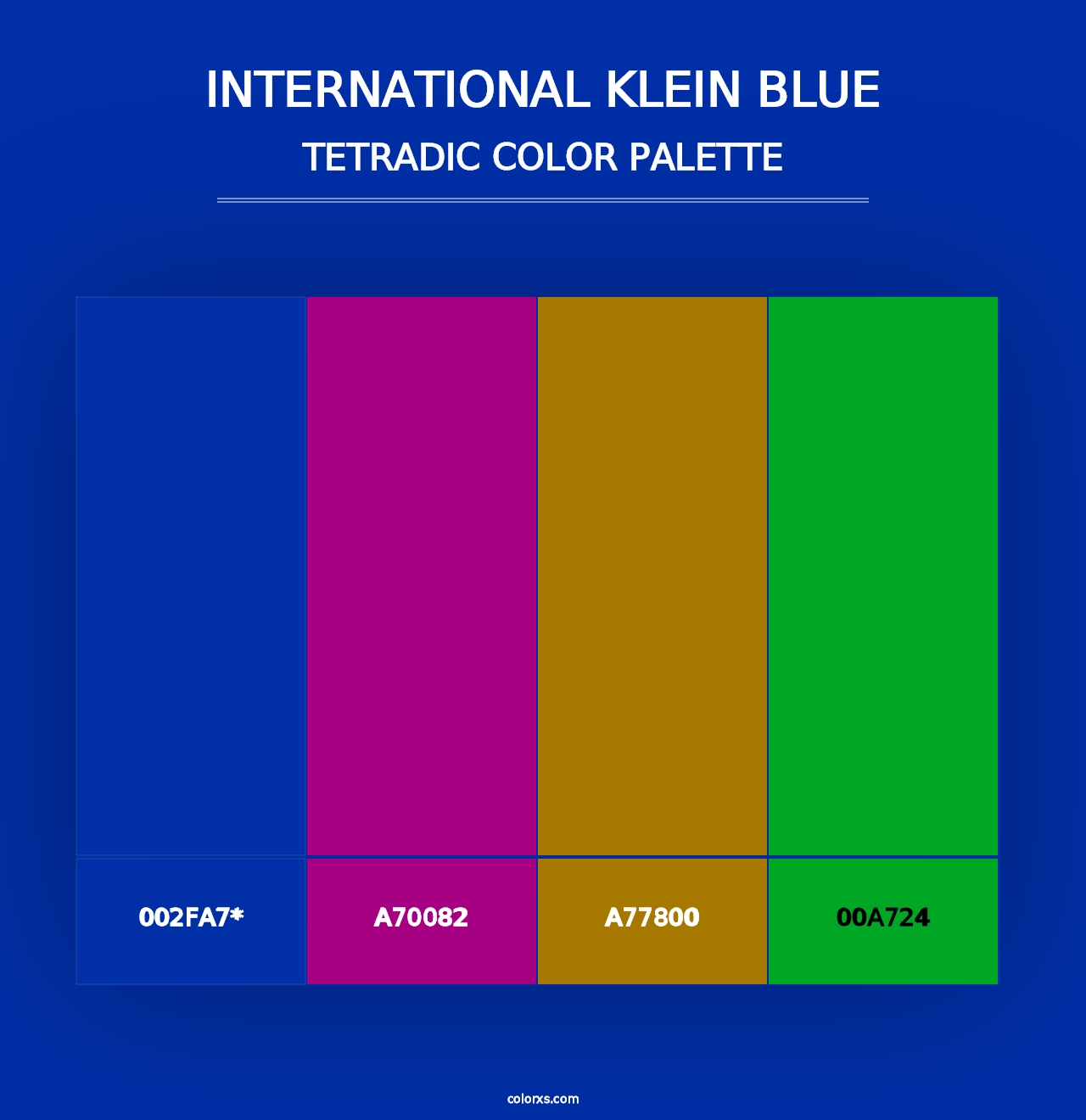 International Klein Blue - Tetradic Color Palette