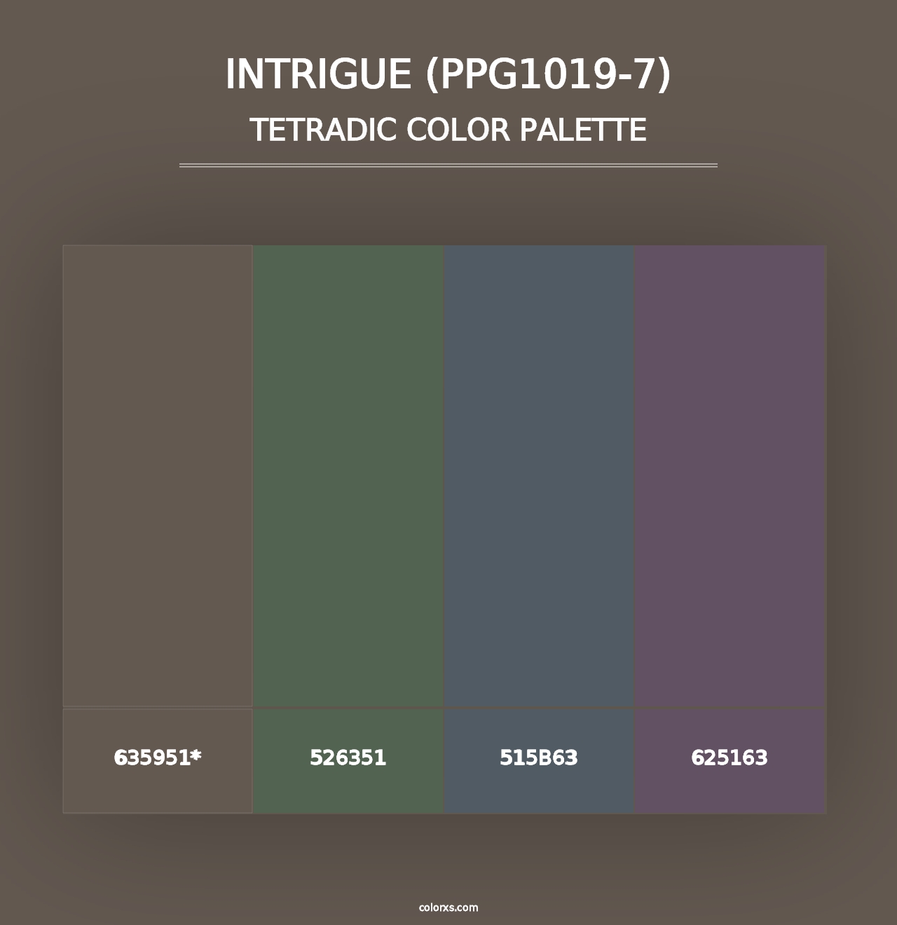 Intrigue (PPG1019-7) - Tetradic Color Palette