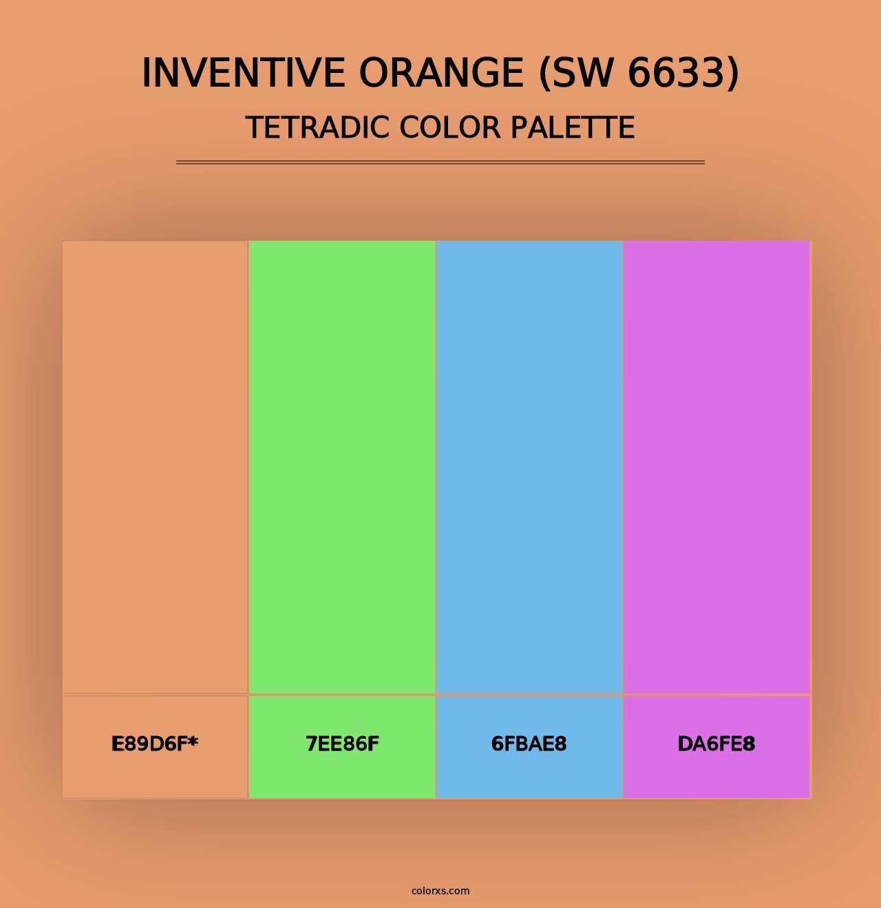 Inventive Orange (SW 6633) - Tetradic Color Palette