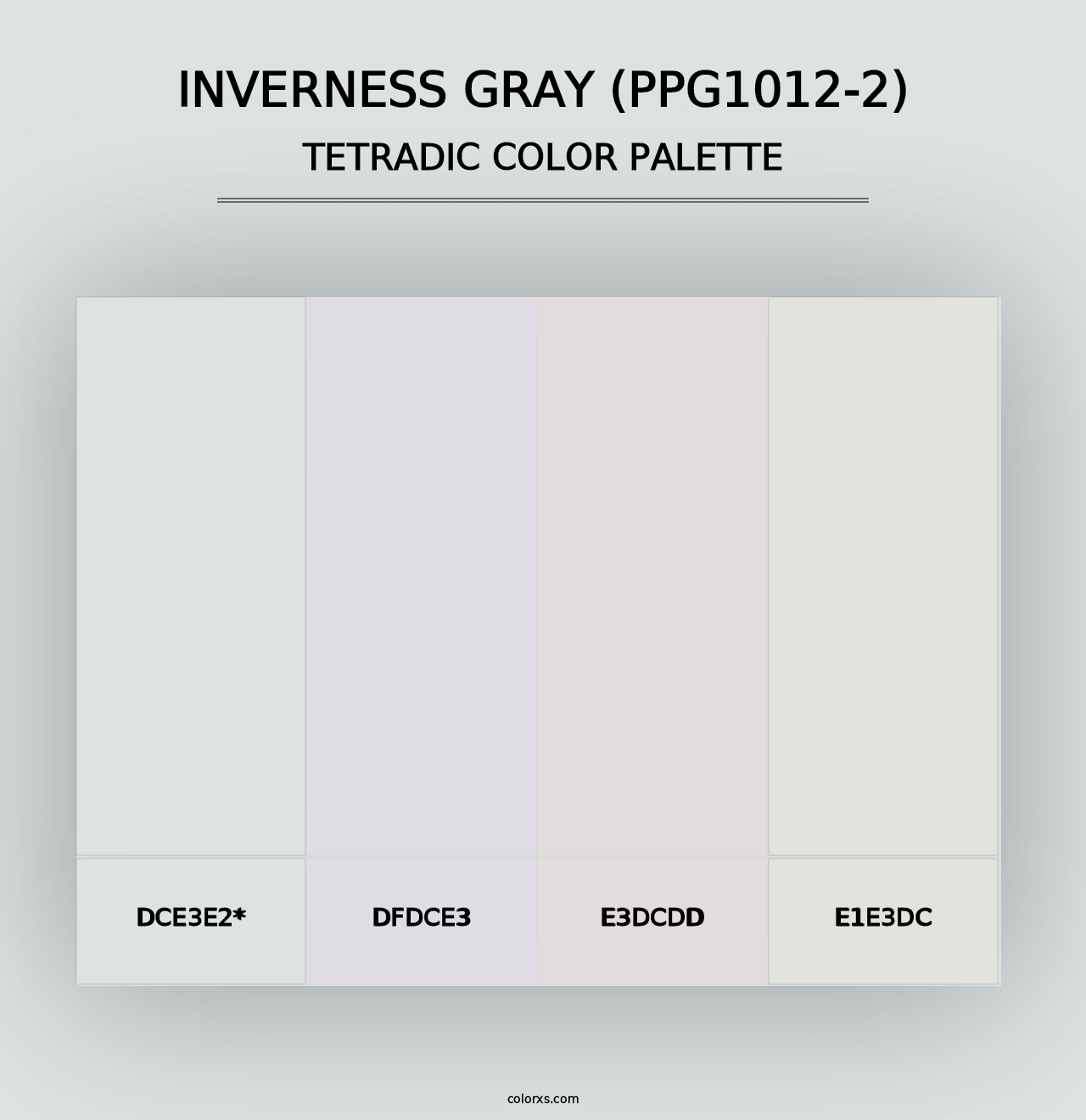 Inverness Gray (PPG1012-2) - Tetradic Color Palette