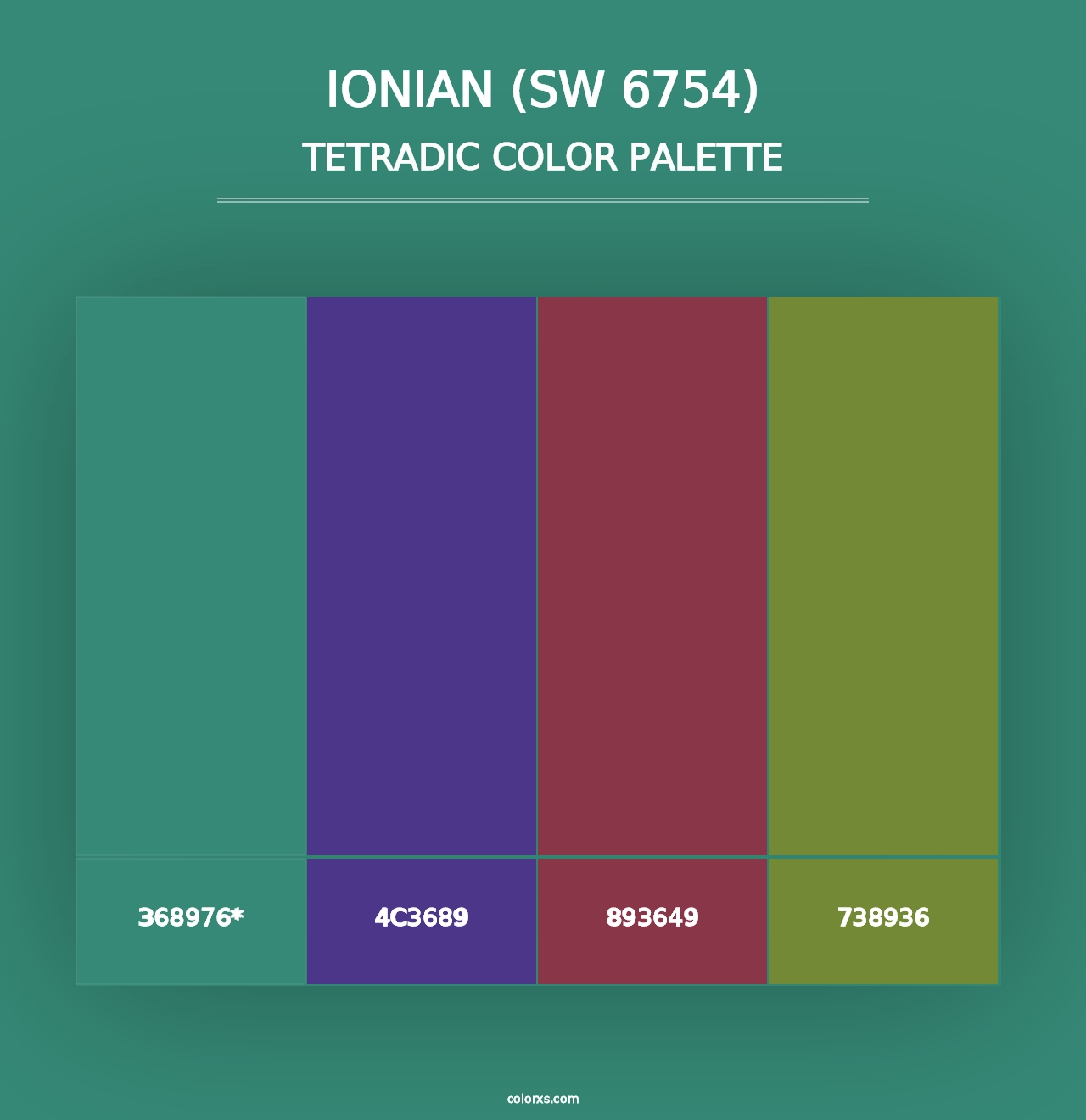 Ionian (SW 6754) - Tetradic Color Palette