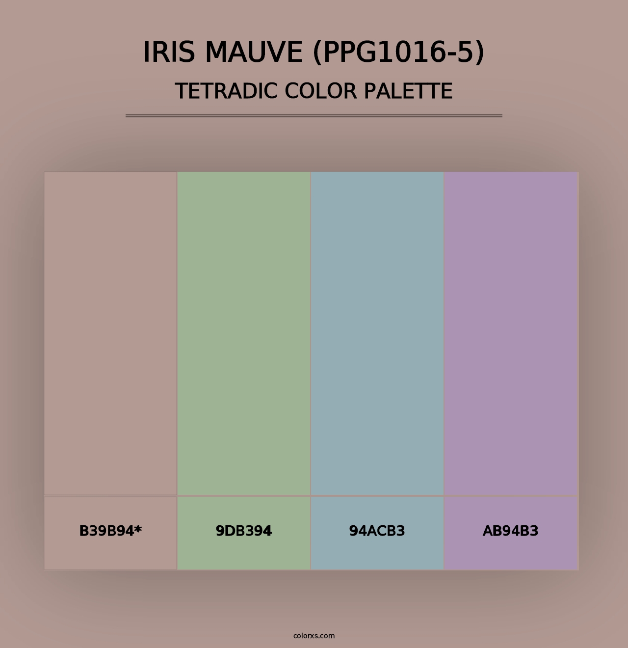 Iris Mauve (PPG1016-5) - Tetradic Color Palette