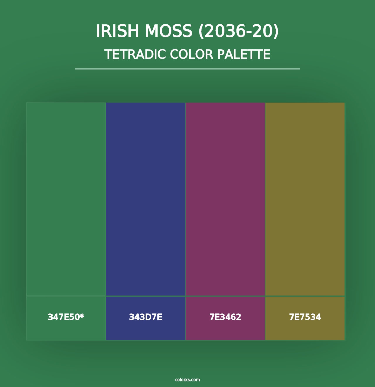 Irish Moss (2036-20) - Tetradic Color Palette