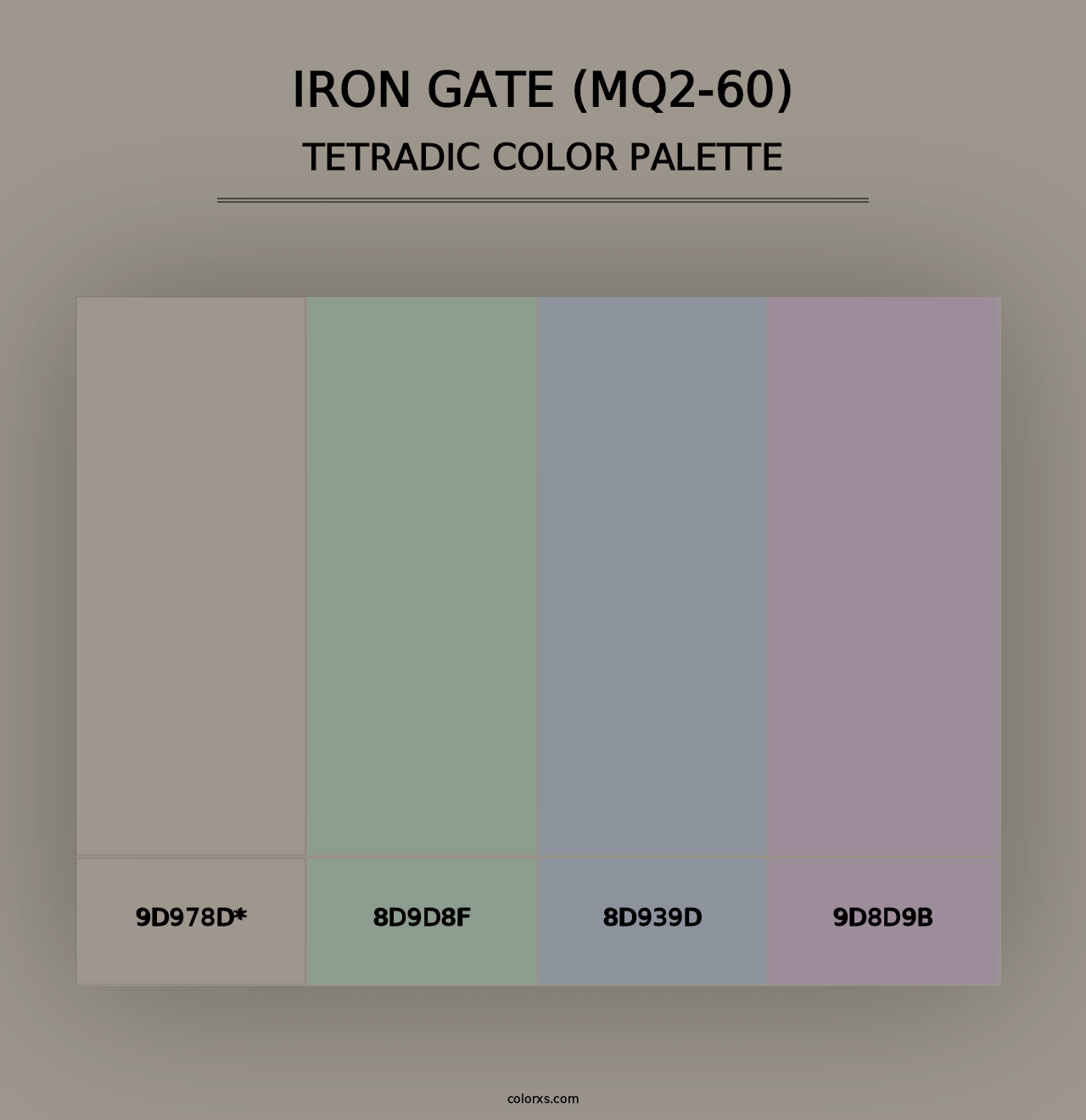 Iron Gate (MQ2-60) - Tetradic Color Palette