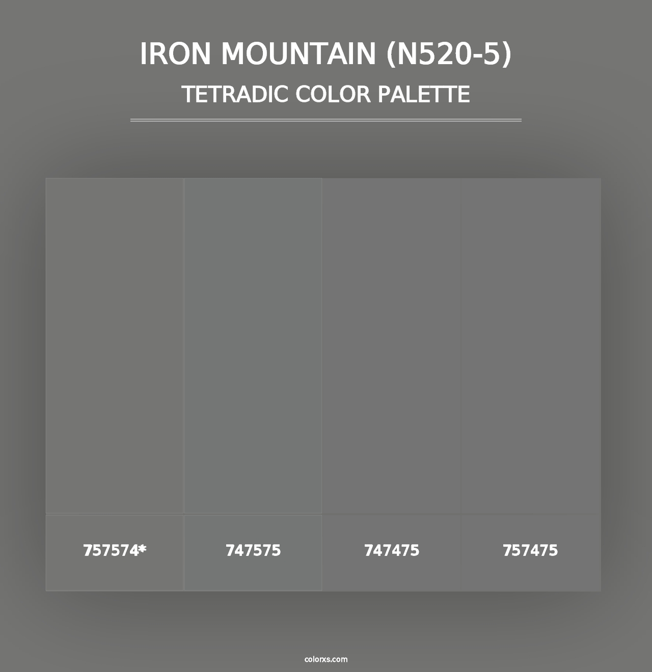 Iron Mountain (N520-5) - Tetradic Color Palette