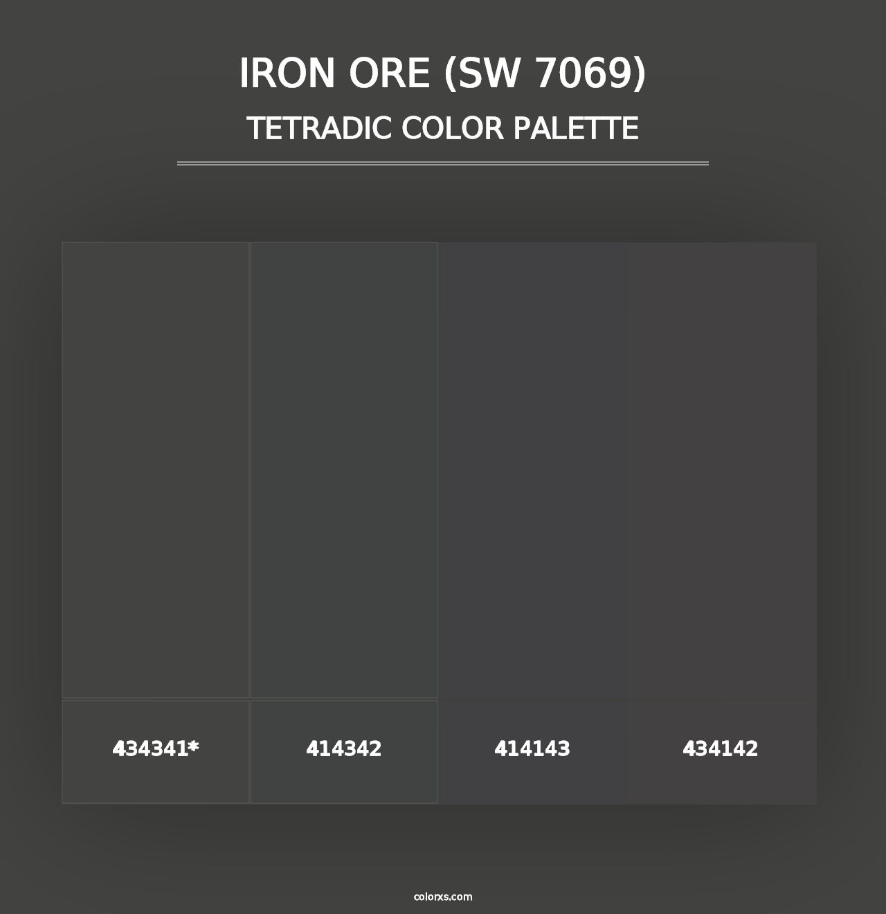 Iron Ore (SW 7069) - Tetradic Color Palette