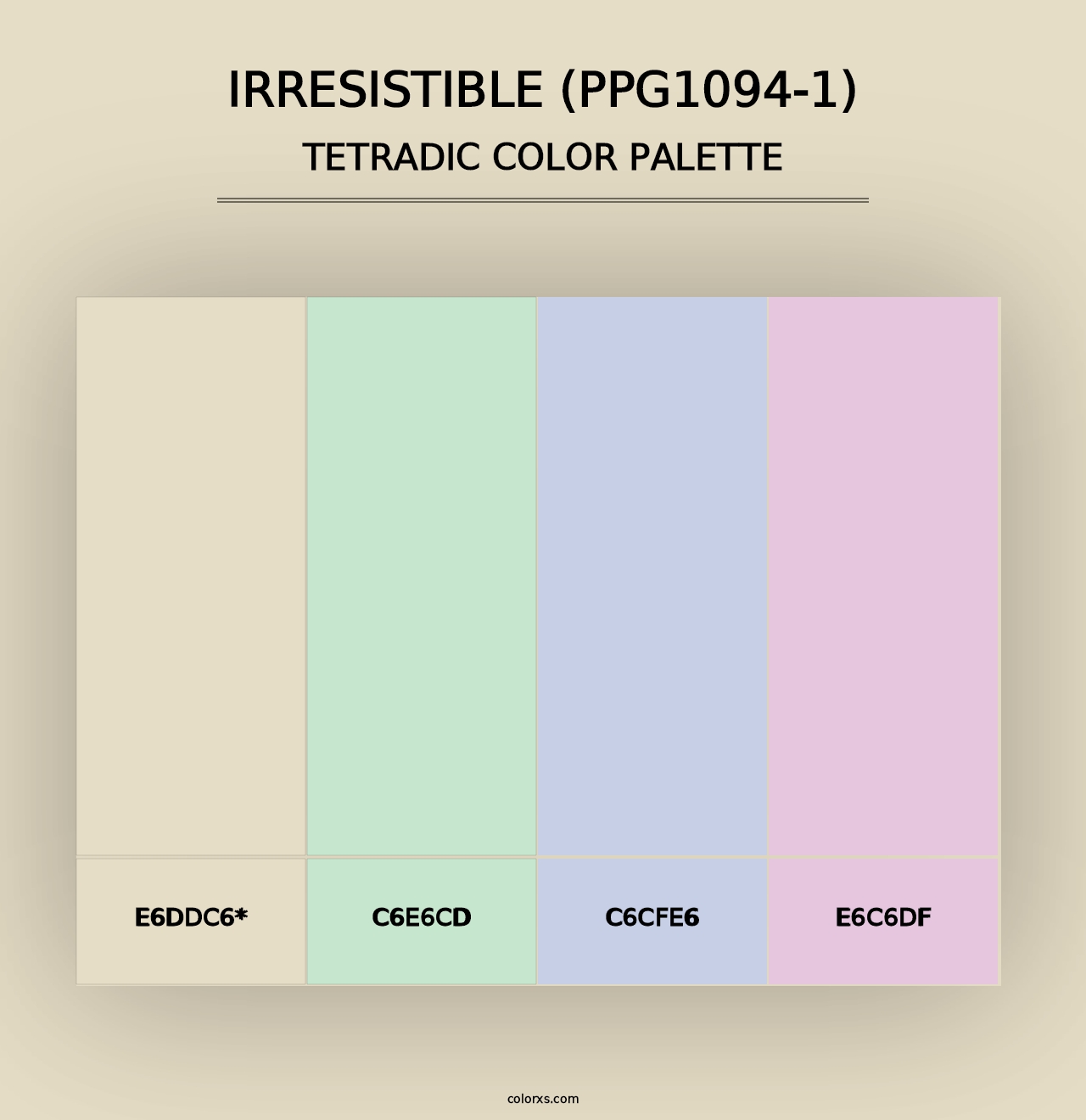 Irresistible (PPG1094-1) - Tetradic Color Palette