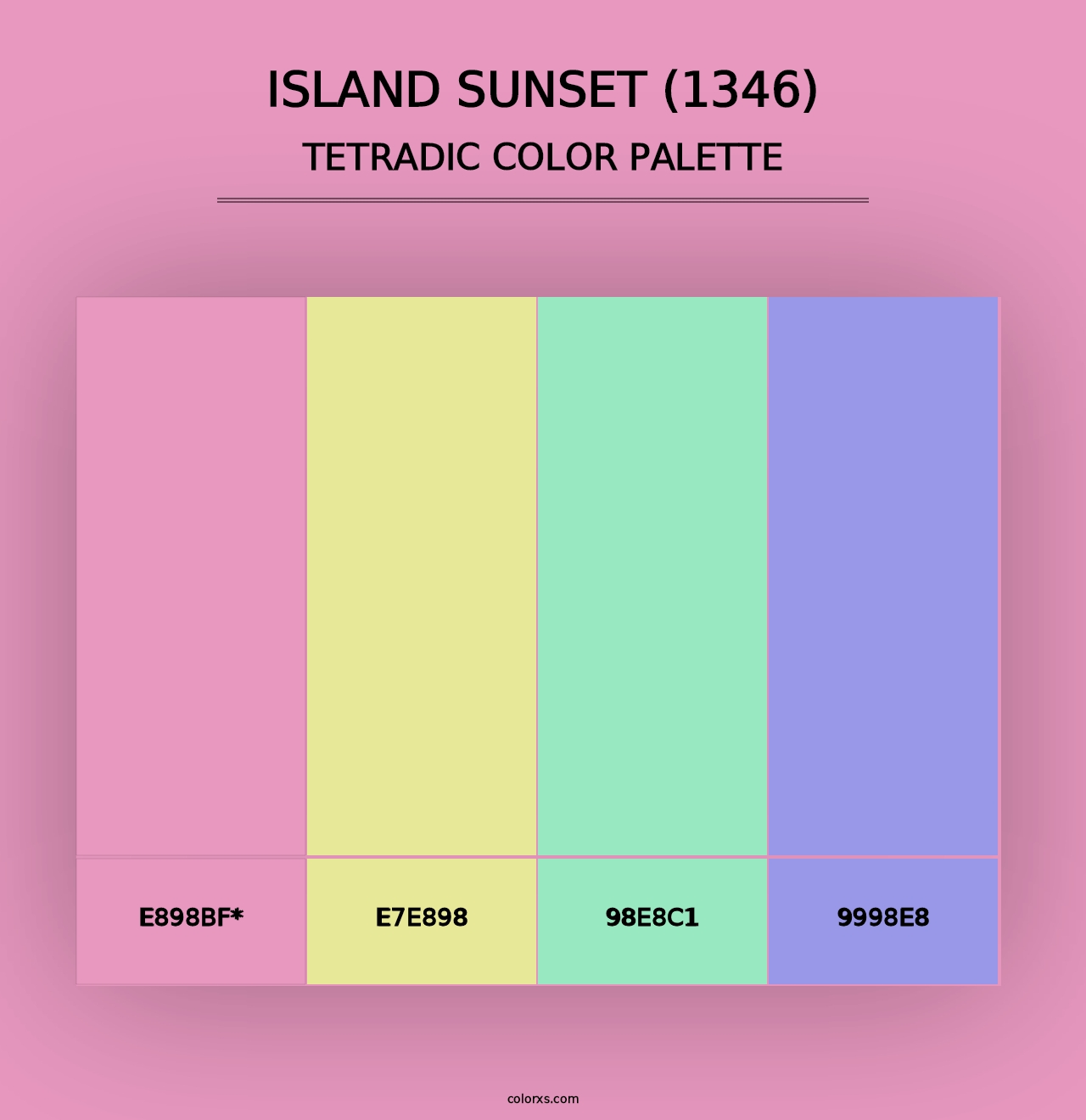 Island Sunset (1346) - Tetradic Color Palette