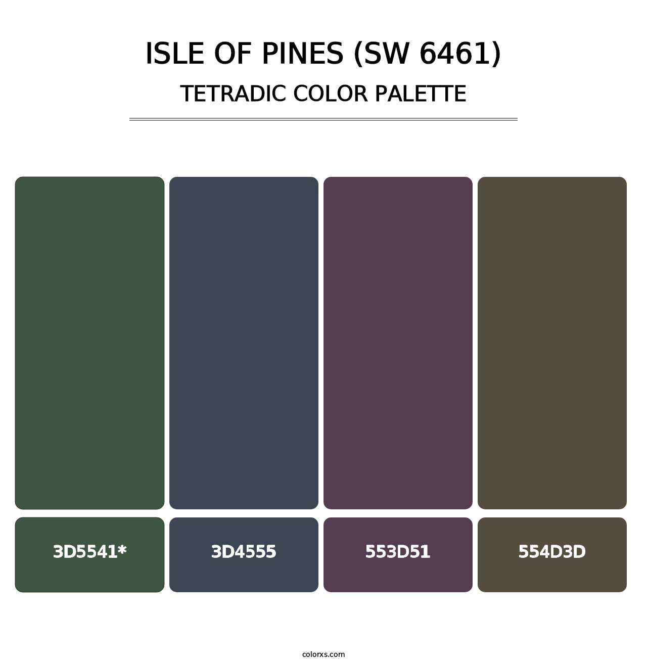 Isle of Pines (SW 6461) - Tetradic Color Palette