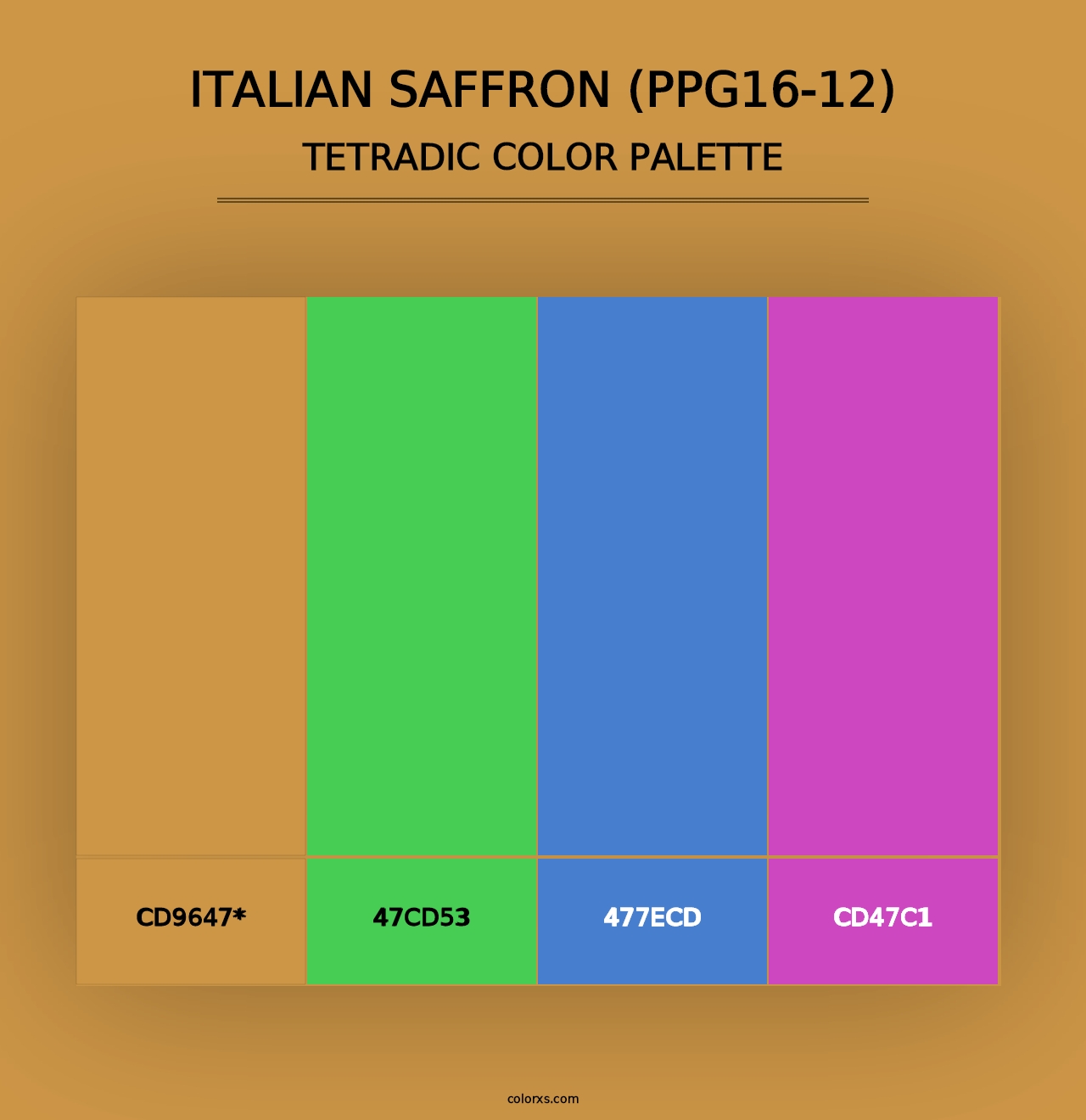 Italian Saffron (PPG16-12) - Tetradic Color Palette