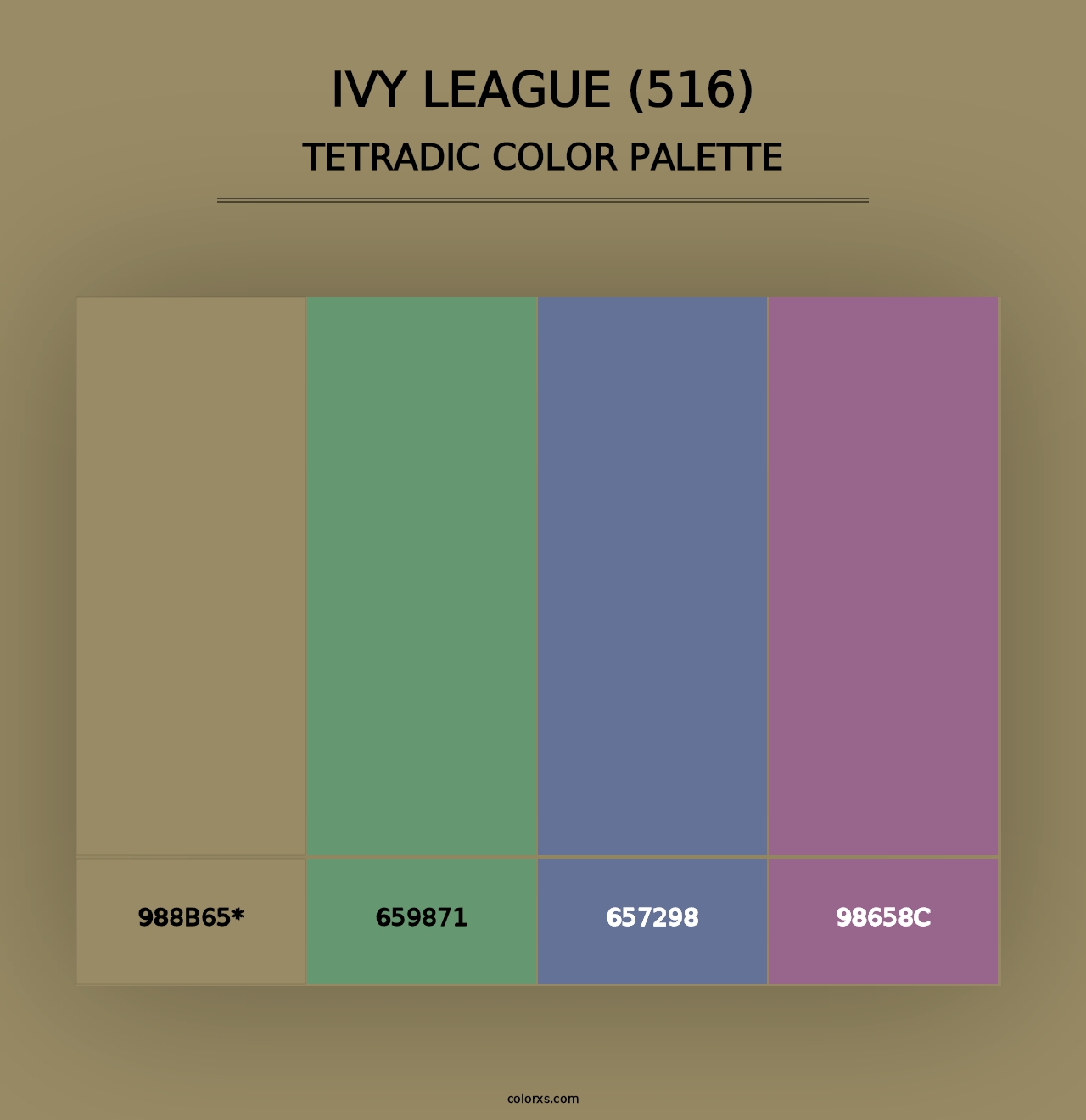 Ivy League (516) - Tetradic Color Palette