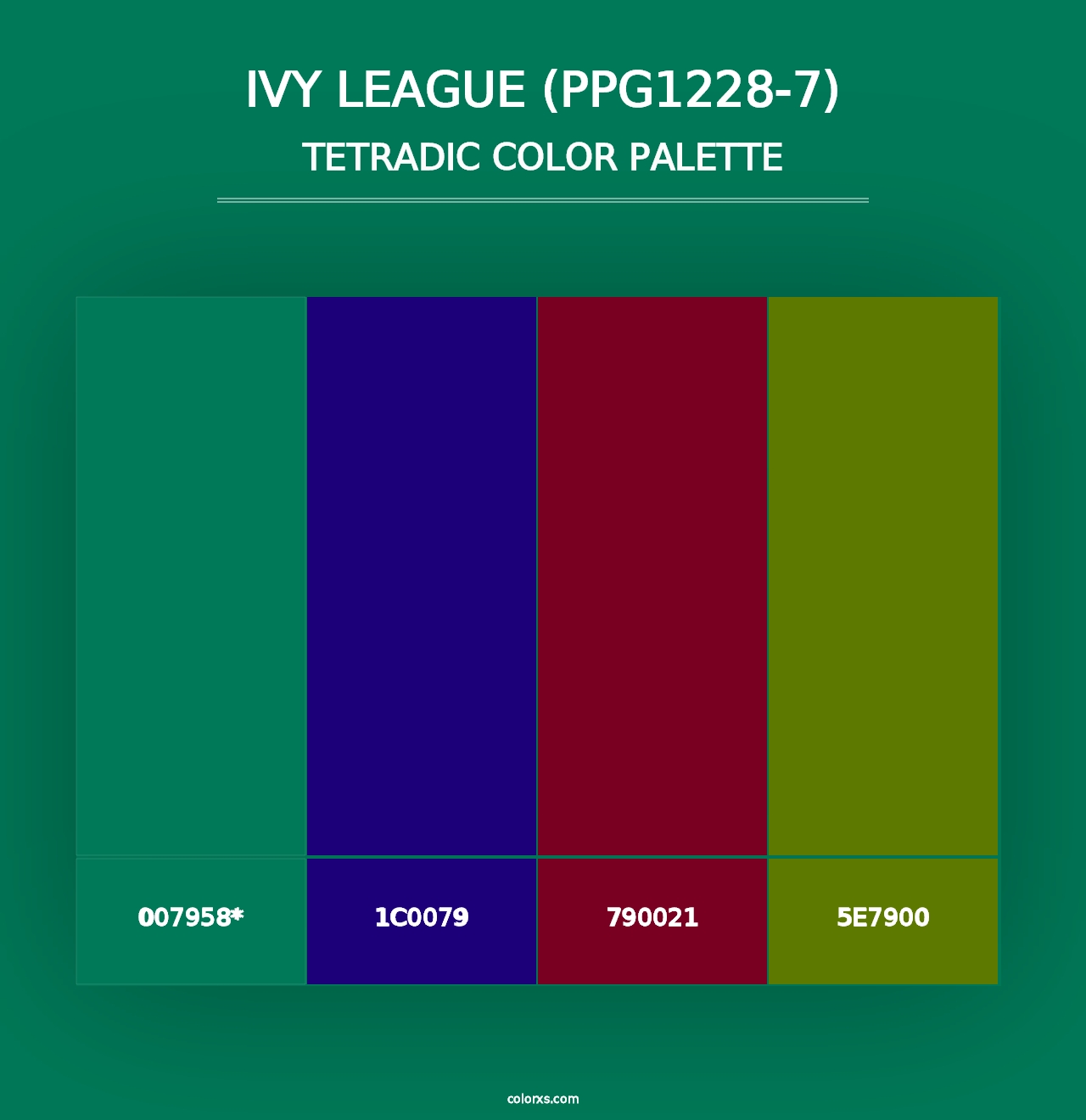 Ivy League (PPG1228-7) - Tetradic Color Palette