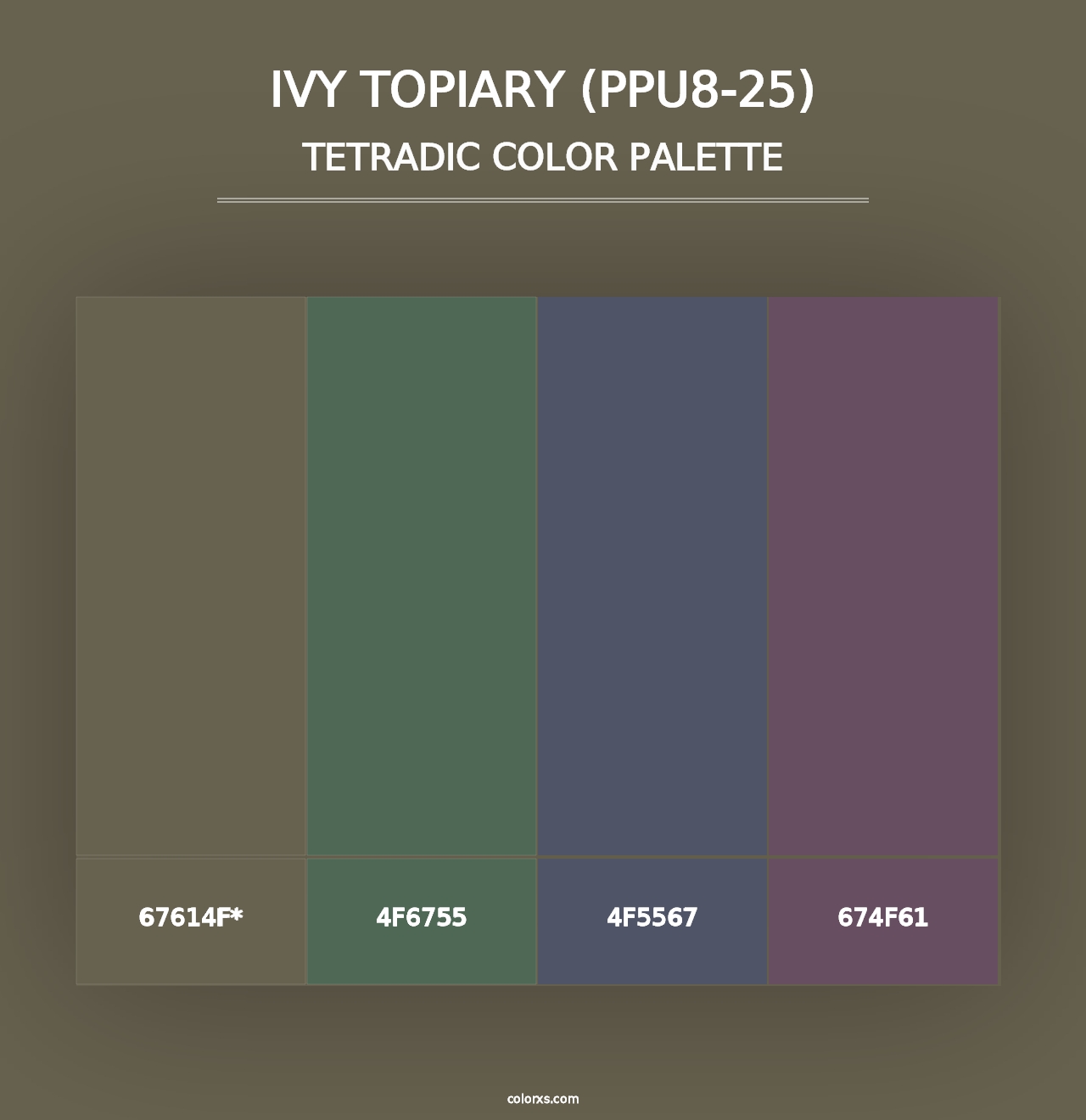 Ivy Topiary (PPU8-25) - Tetradic Color Palette