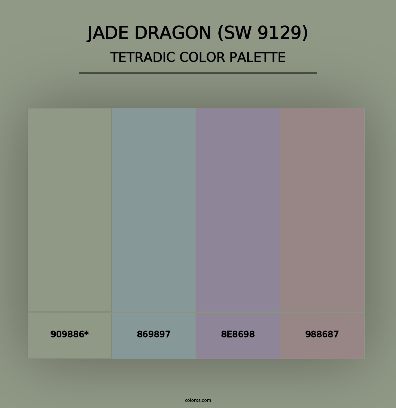 Jade Dragon (SW 9129) - Tetradic Color Palette