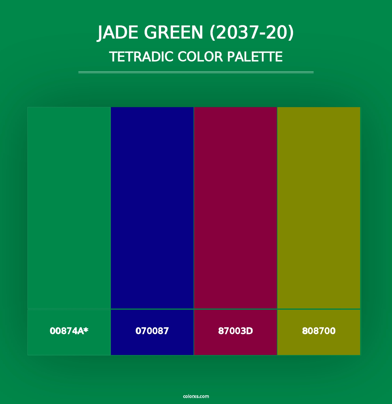 Jade Green (2037-20) - Tetradic Color Palette