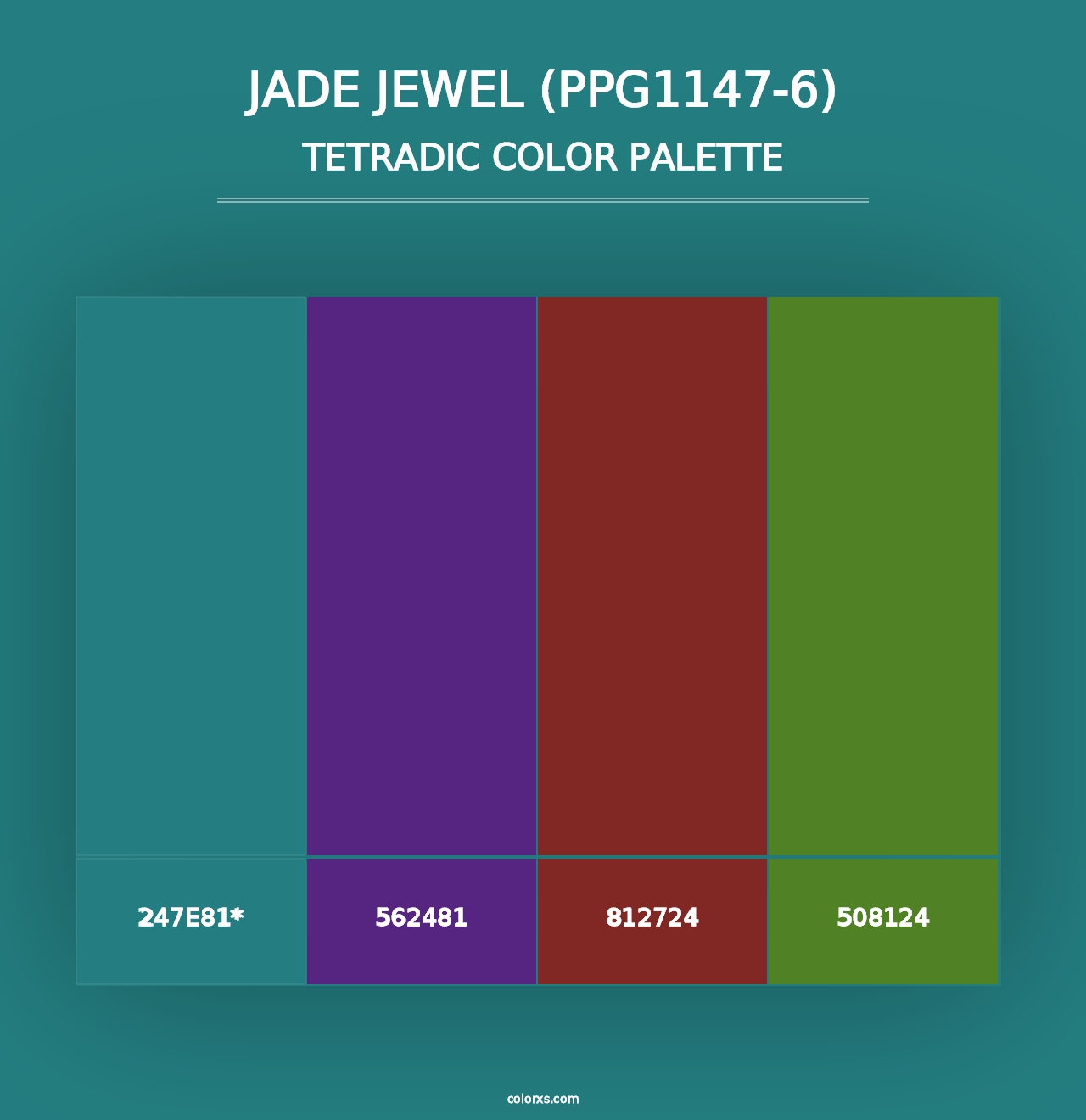 Jade Jewel (PPG1147-6) - Tetradic Color Palette