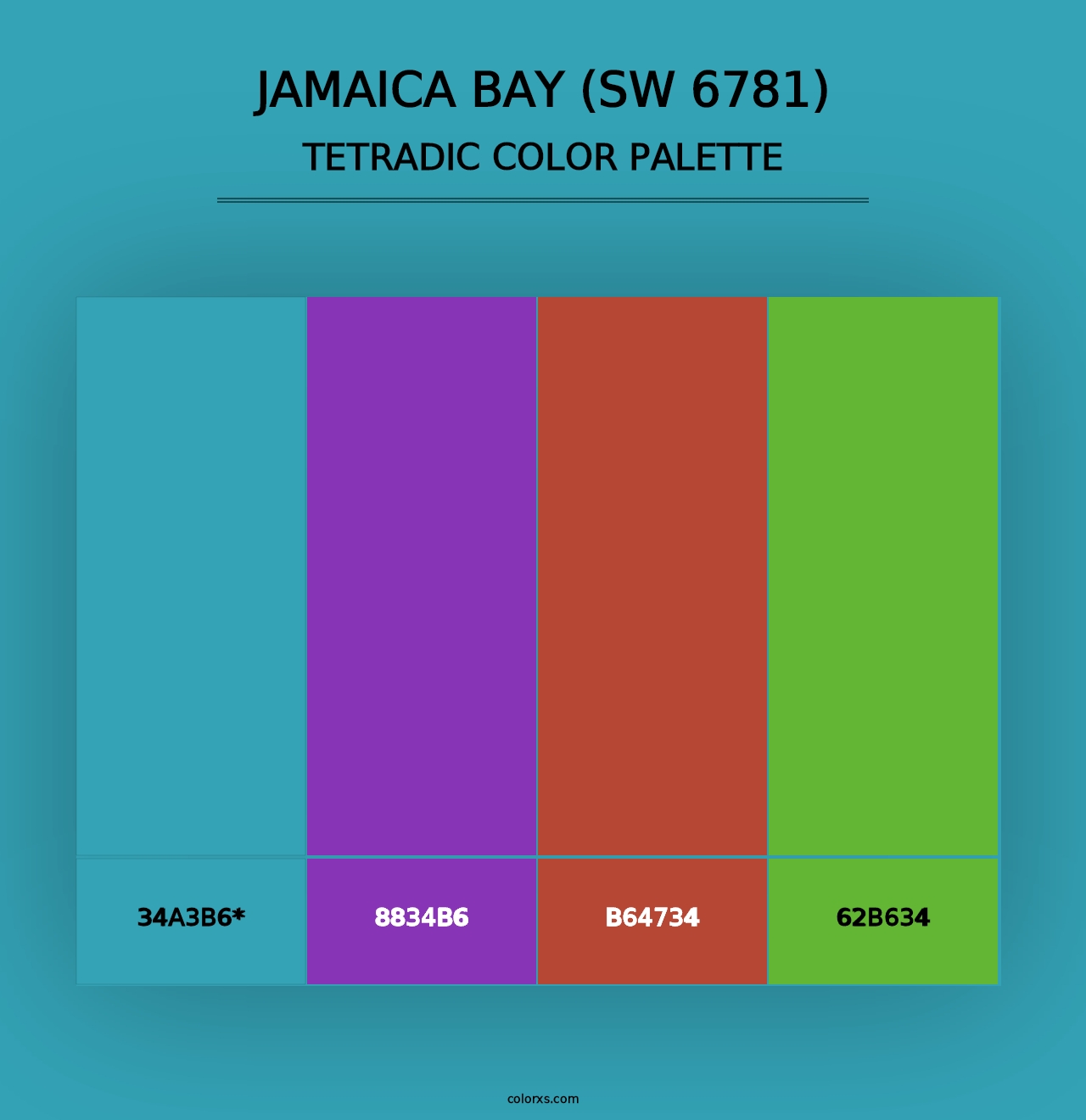 Jamaica Bay (SW 6781) - Tetradic Color Palette