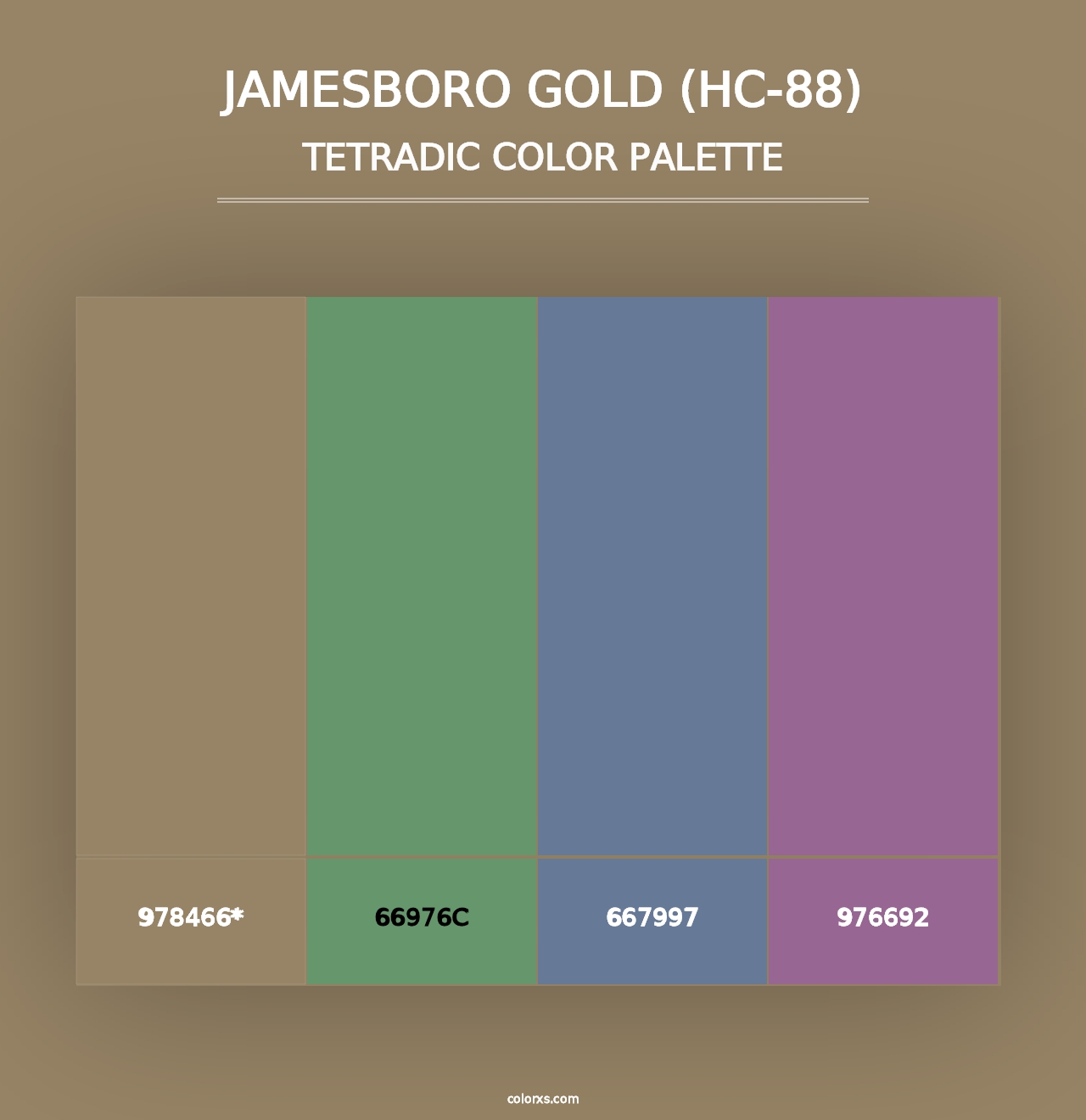 Jamesboro Gold (HC-88) - Tetradic Color Palette