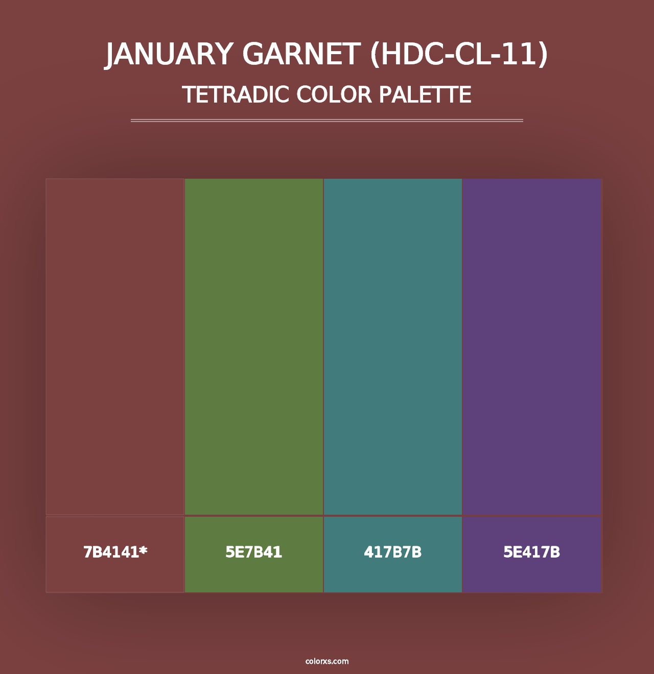 January Garnet (HDC-CL-11) - Tetradic Color Palette