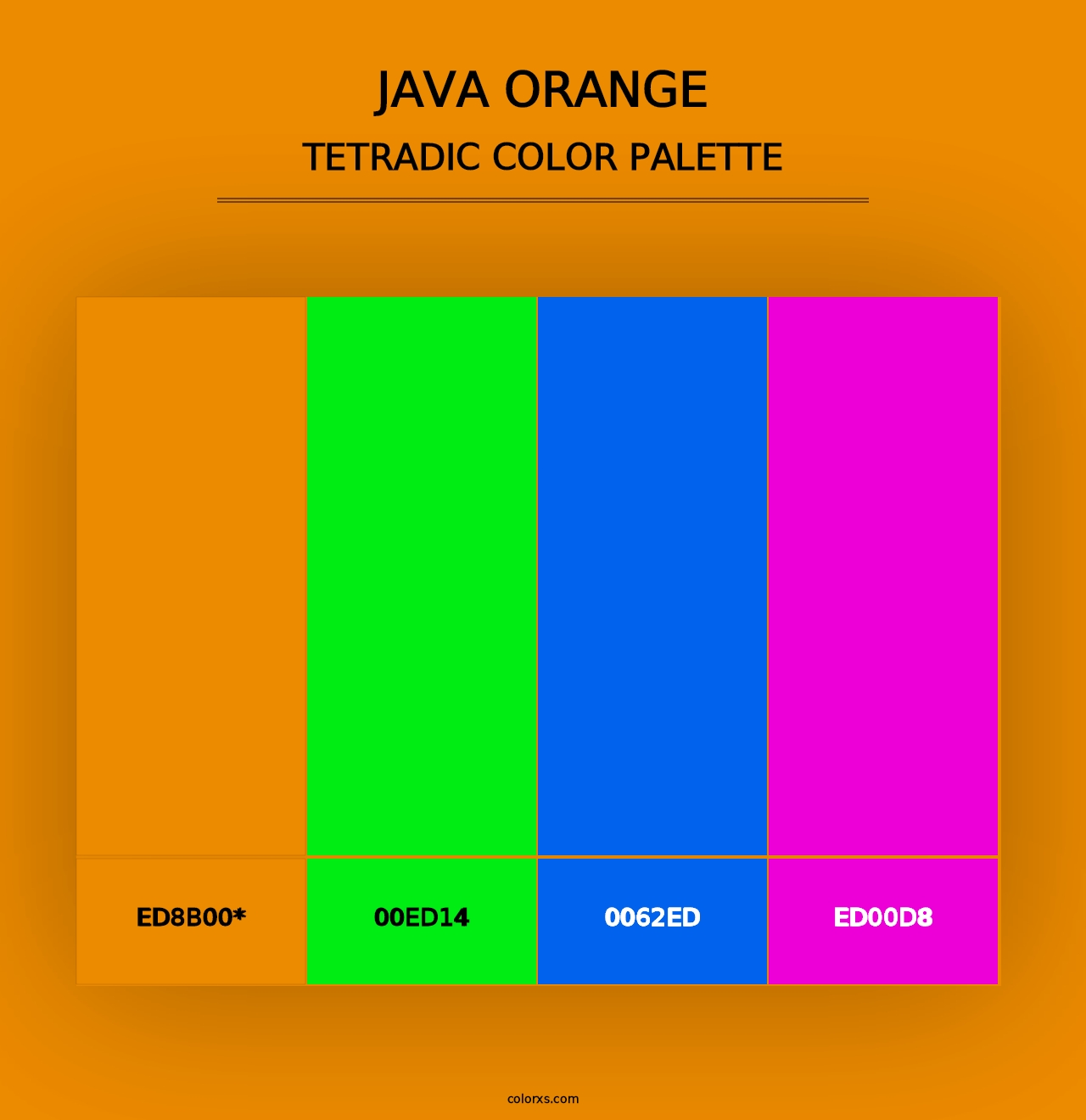 Java Orange - Tetradic Color Palette