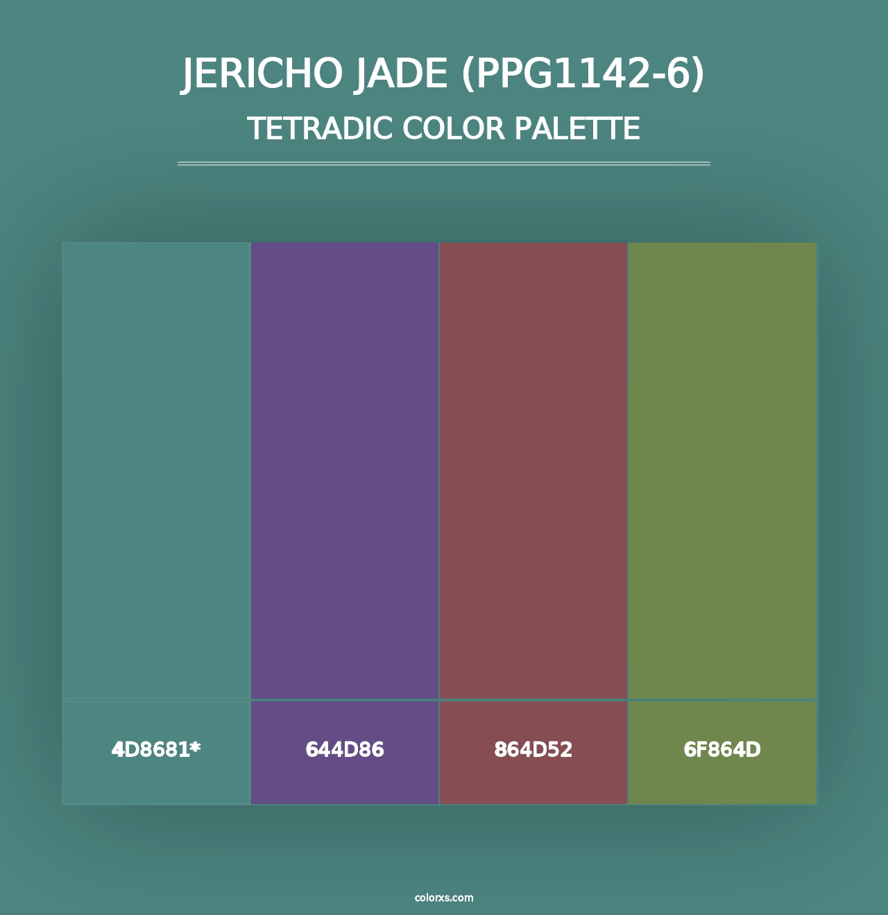 Jericho Jade (PPG1142-6) - Tetradic Color Palette