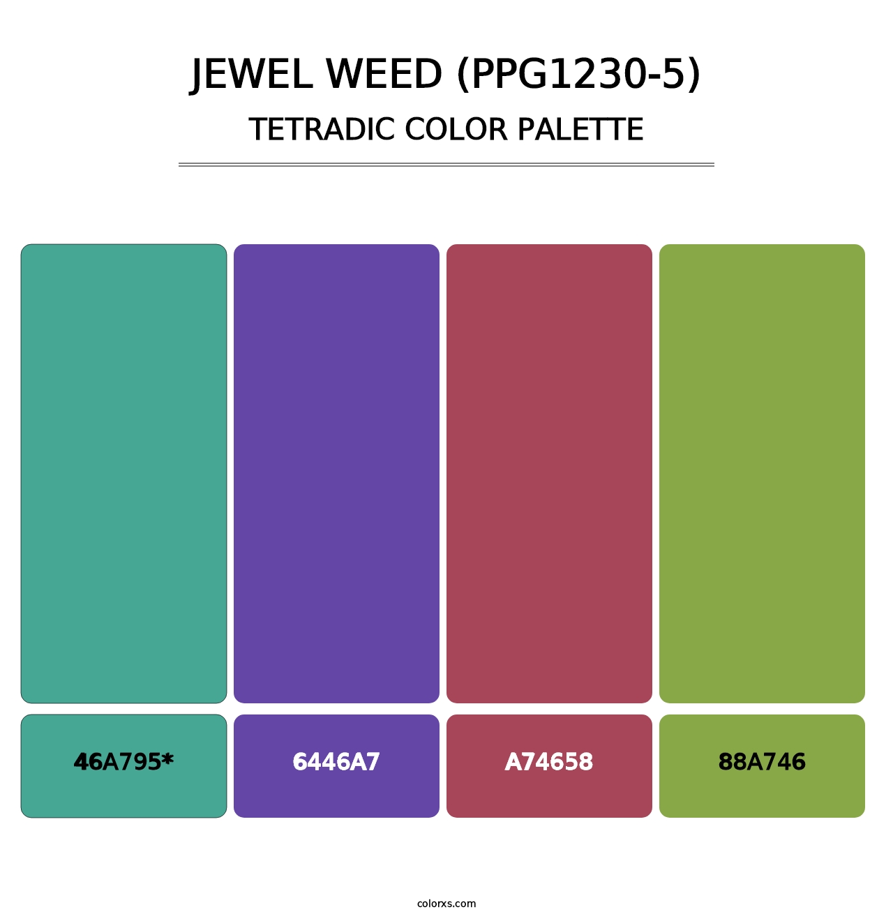 Jewel Weed (PPG1230-5) - Tetradic Color Palette