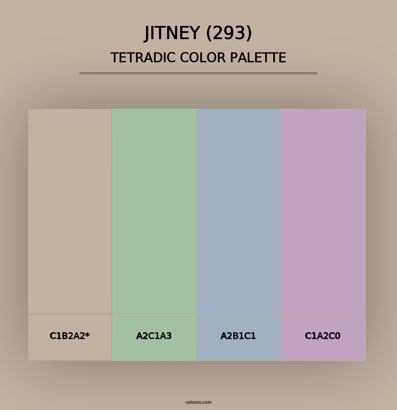 Jitney (293) - Tetradic Color Palette