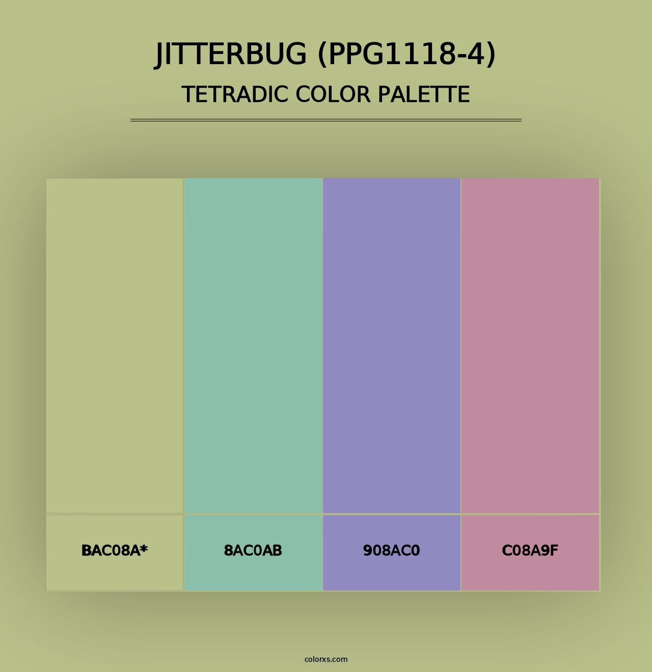 Jitterbug (PPG1118-4) - Tetradic Color Palette