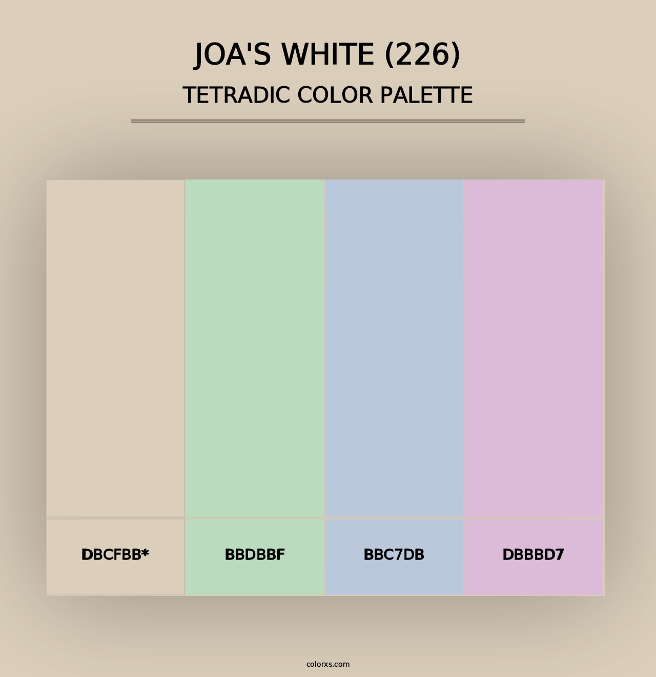 Joa's White (226) - Tetradic Color Palette