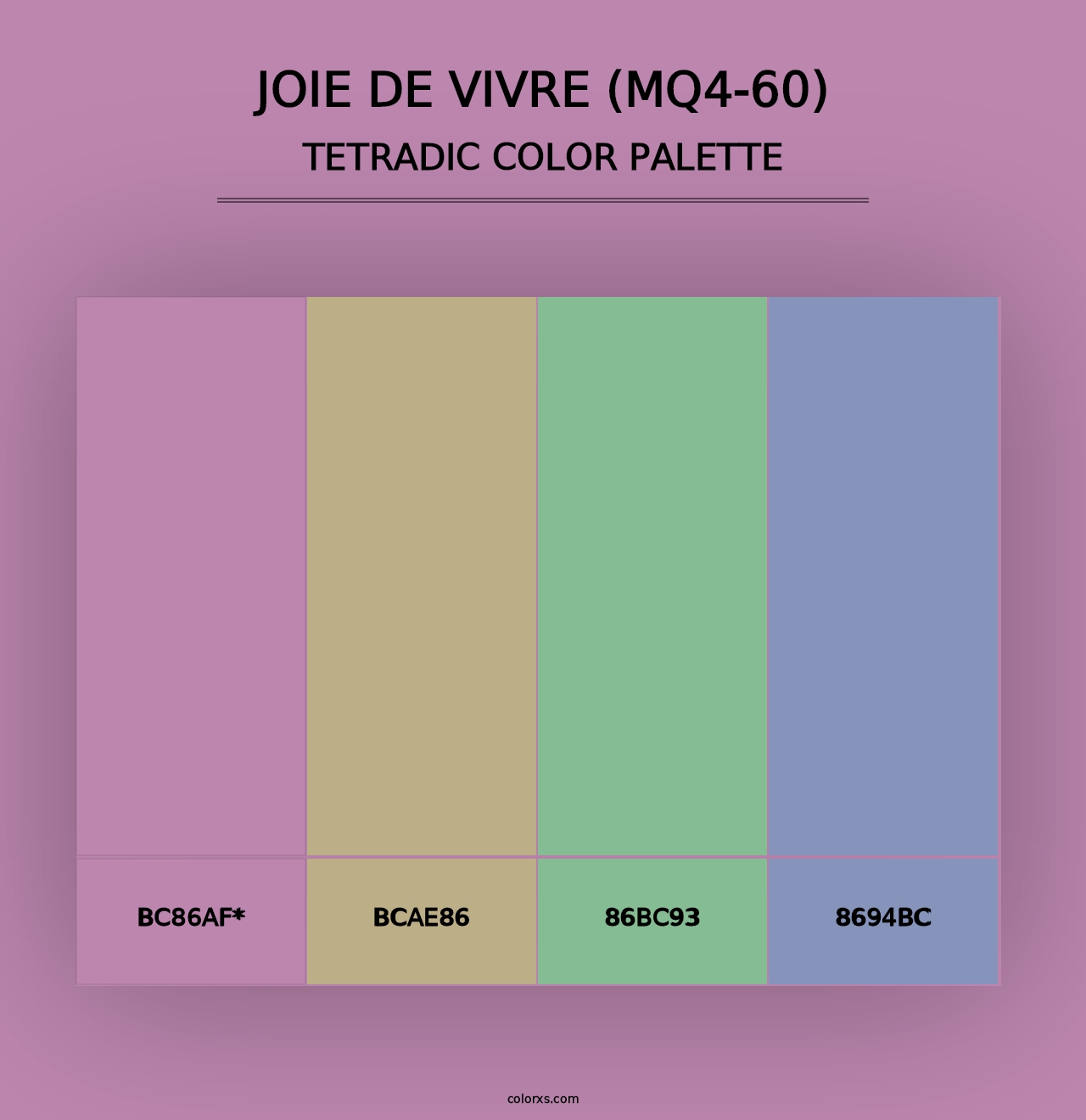 Joie De Vivre (MQ4-60) - Tetradic Color Palette