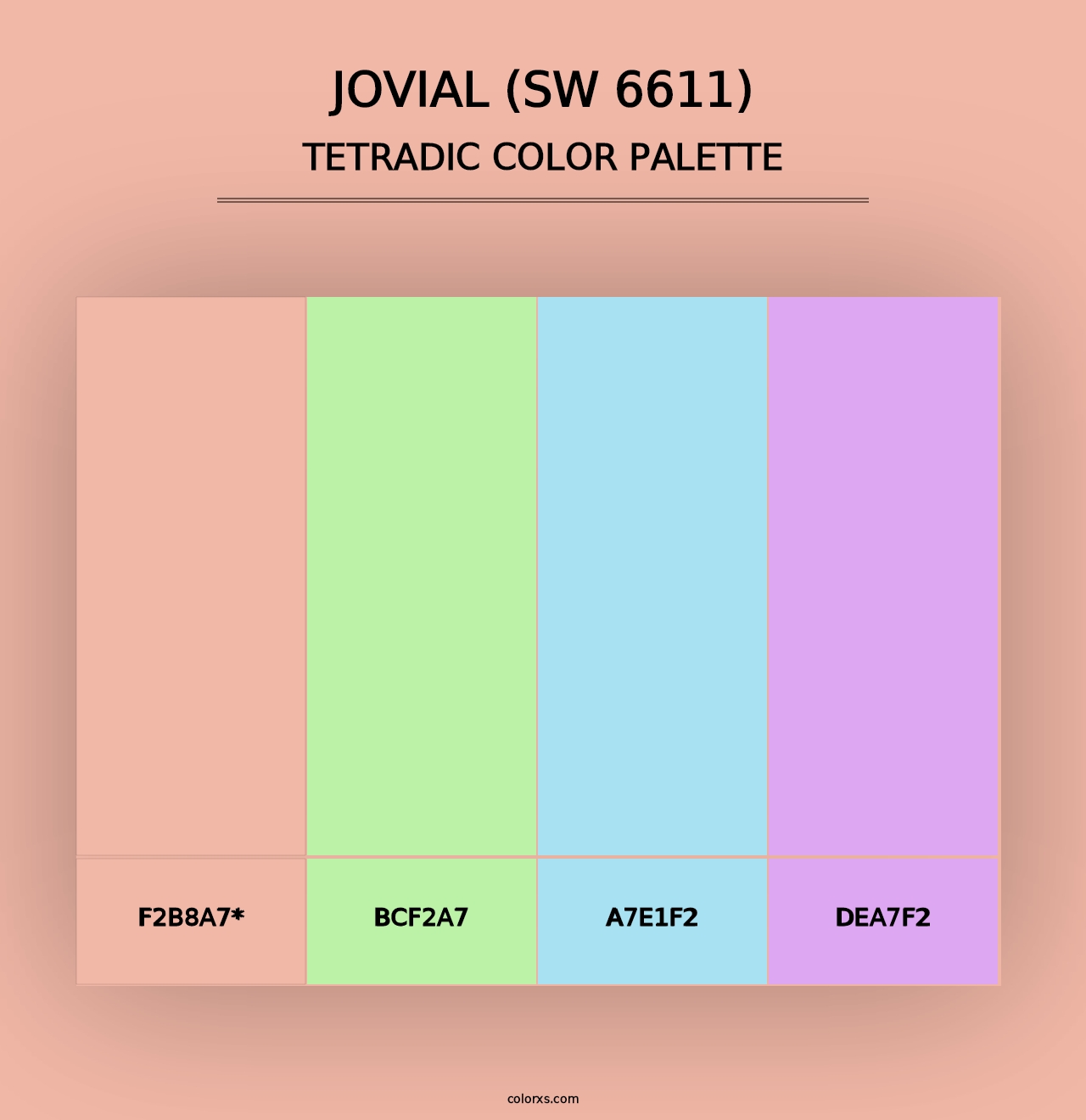 Jovial (SW 6611) - Tetradic Color Palette