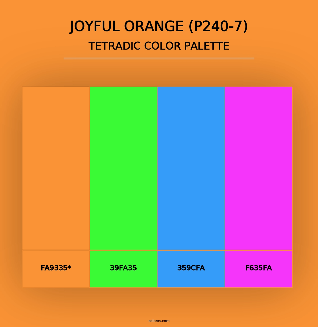 Joyful Orange (P240-7) - Tetradic Color Palette