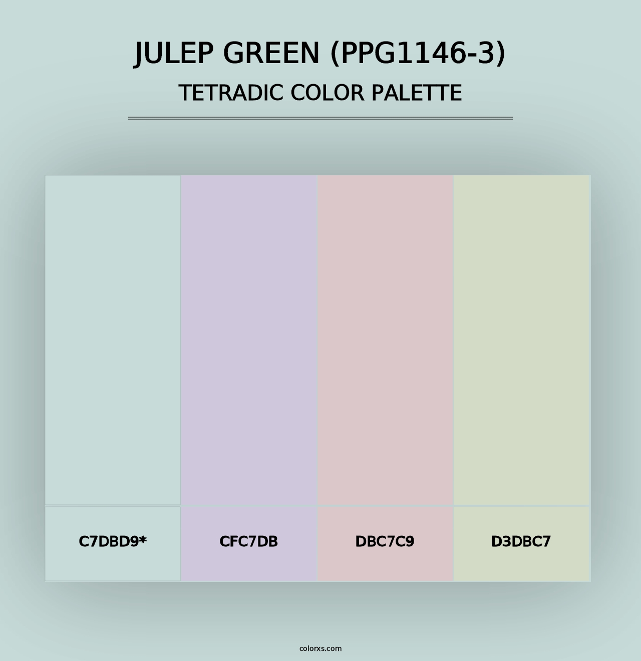 Julep Green (PPG1146-3) - Tetradic Color Palette