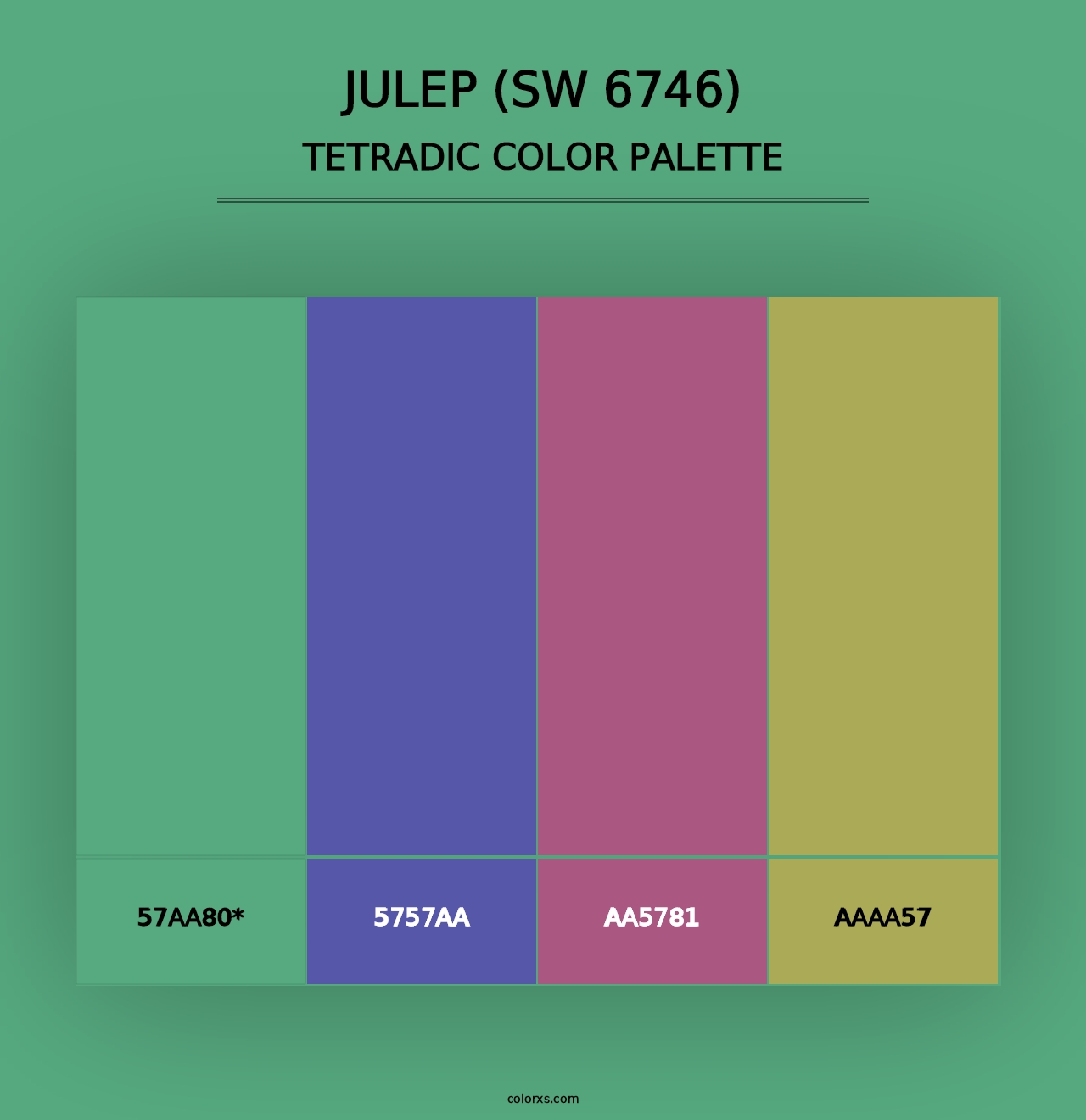 Julep (SW 6746) - Tetradic Color Palette