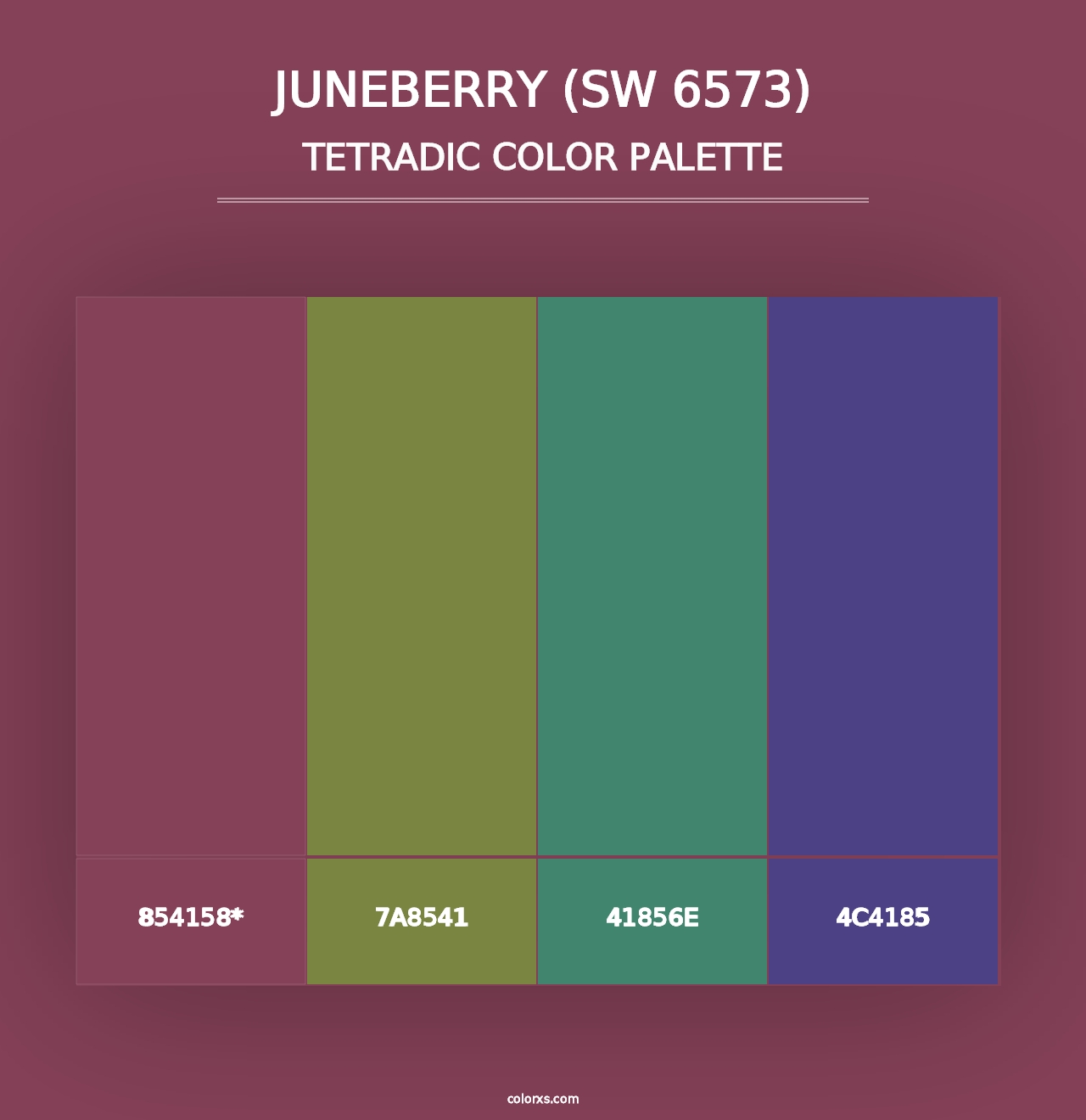 Juneberry (SW 6573) - Tetradic Color Palette