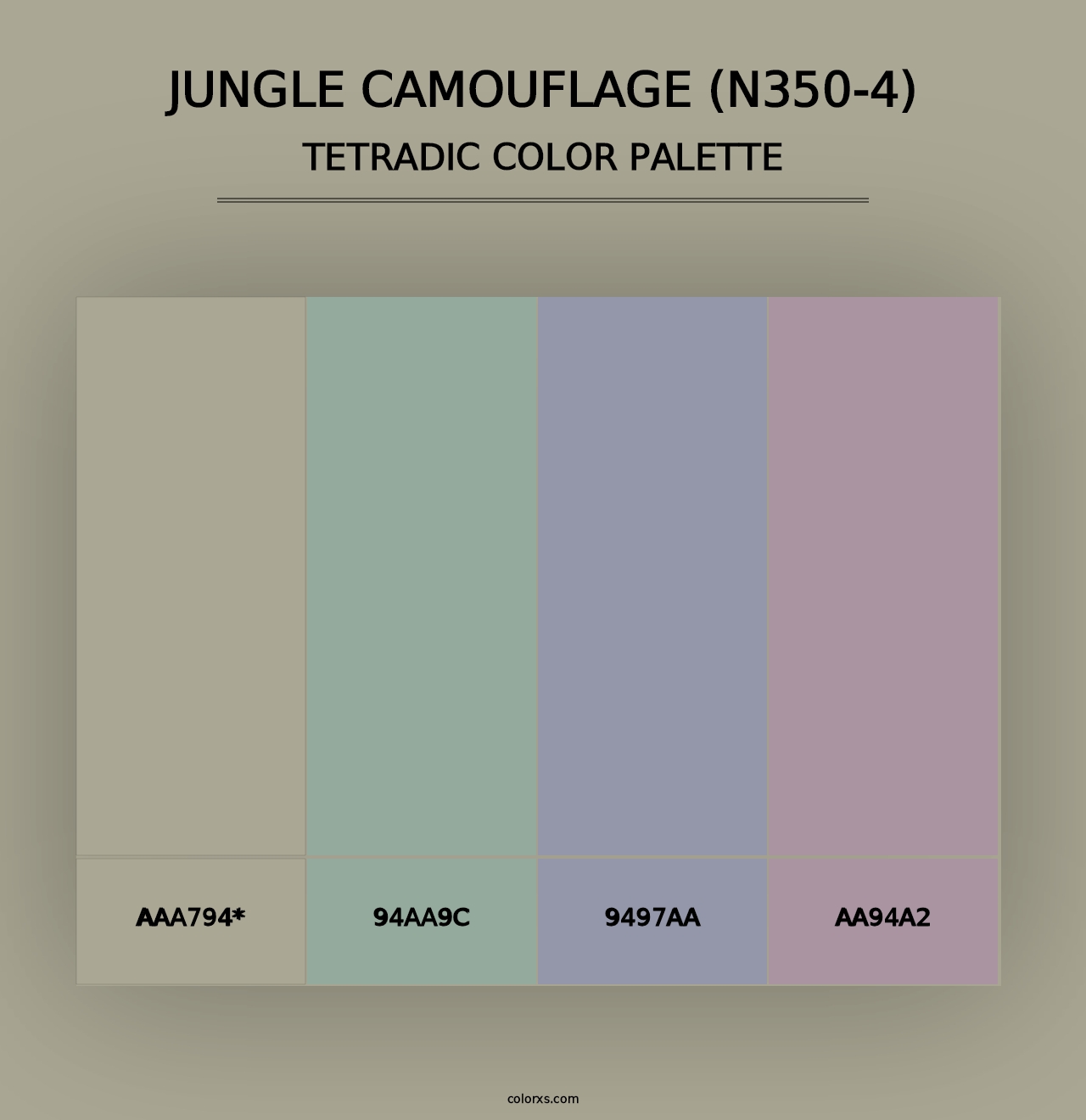 Jungle Camouflage (N350-4) - Tetradic Color Palette