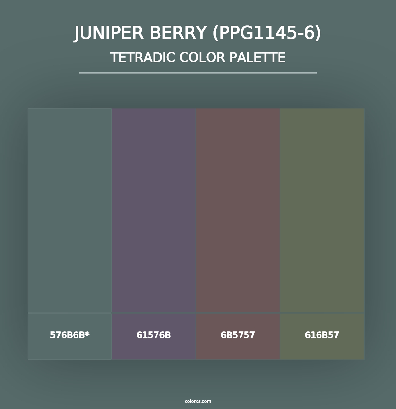 Juniper Berry (PPG1145-6) - Tetradic Color Palette