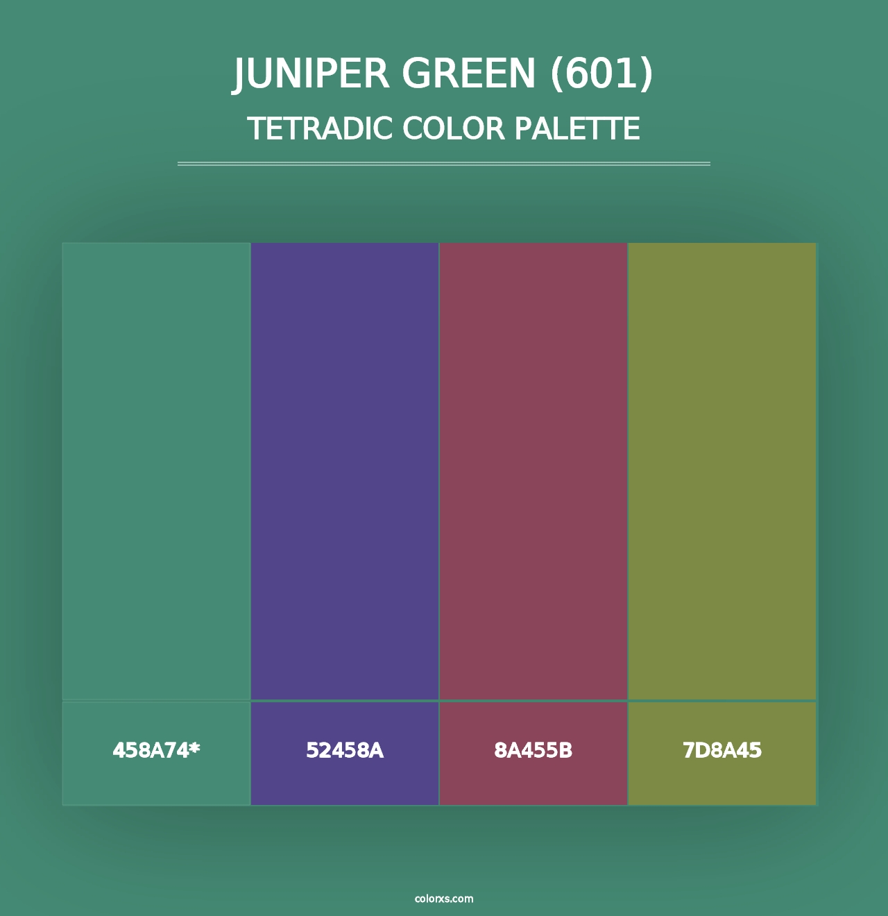 Juniper Green (601) - Tetradic Color Palette