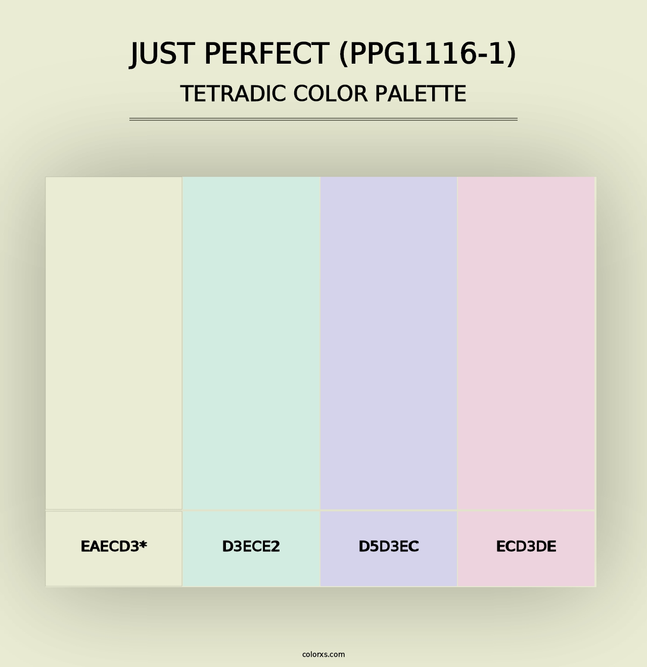 Just Perfect (PPG1116-1) - Tetradic Color Palette