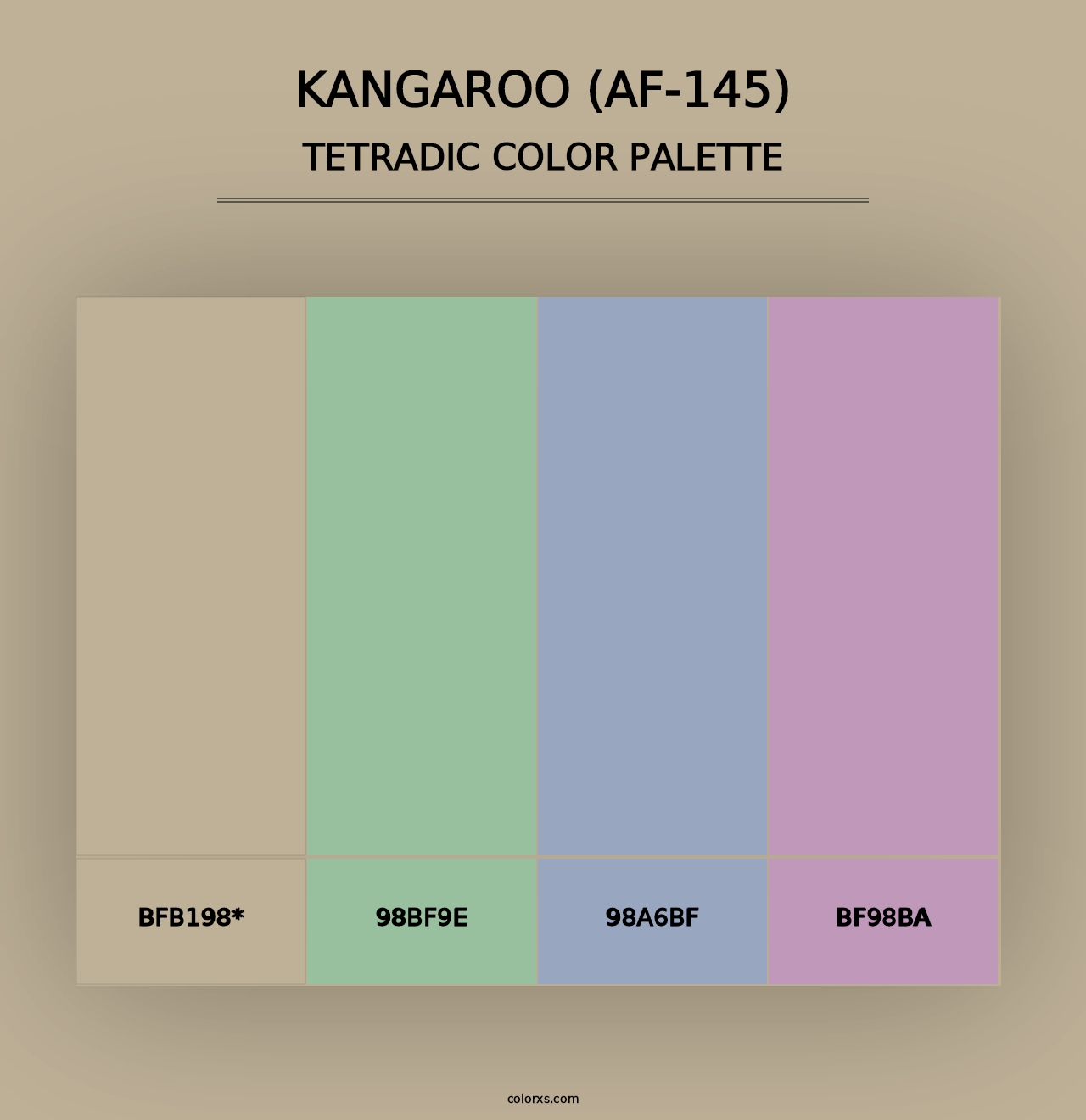 Kangaroo (AF-145) - Tetradic Color Palette