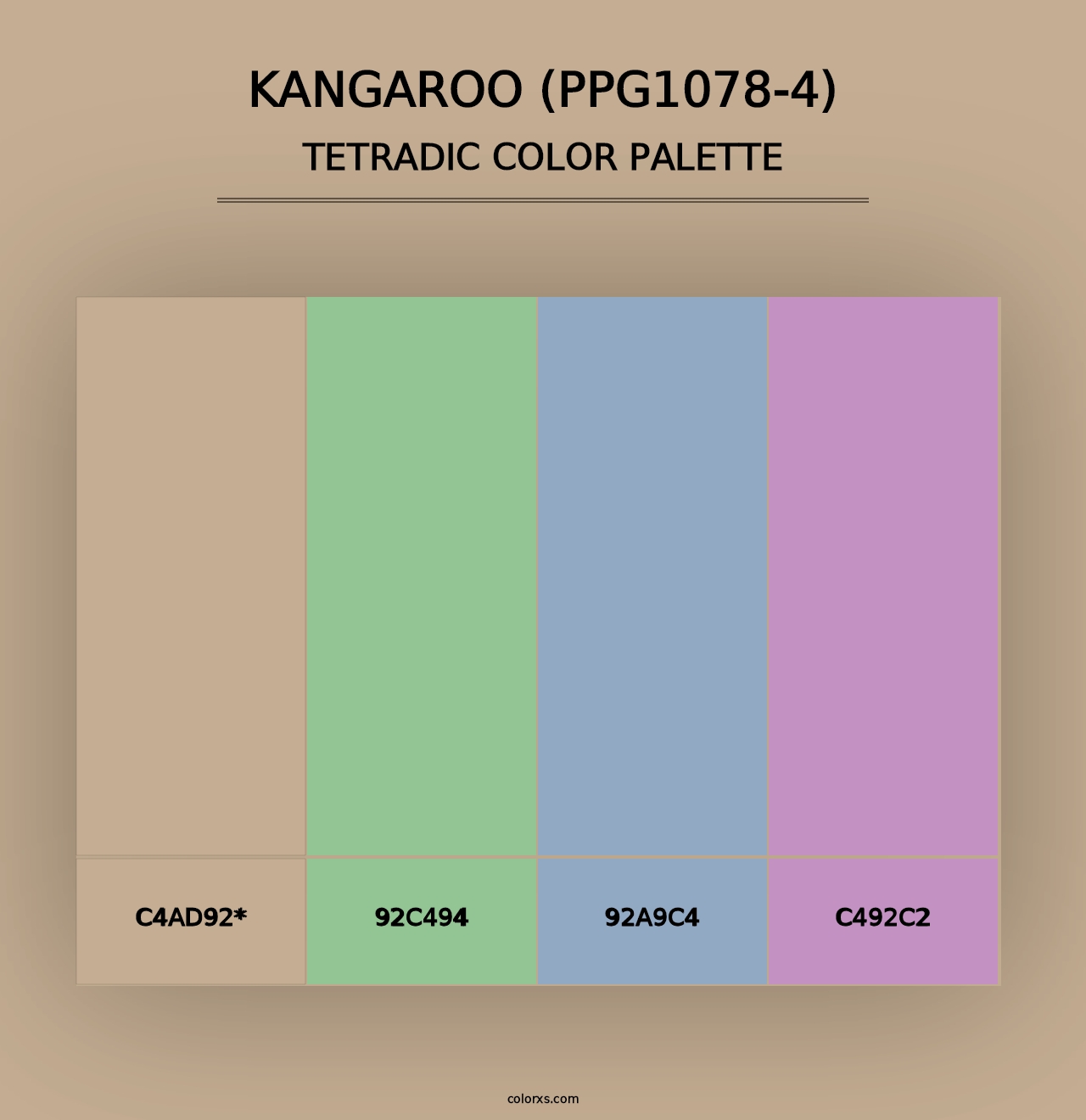 Kangaroo (PPG1078-4) - Tetradic Color Palette