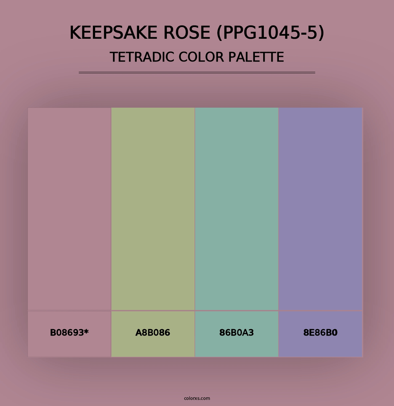 Keepsake Rose (PPG1045-5) - Tetradic Color Palette