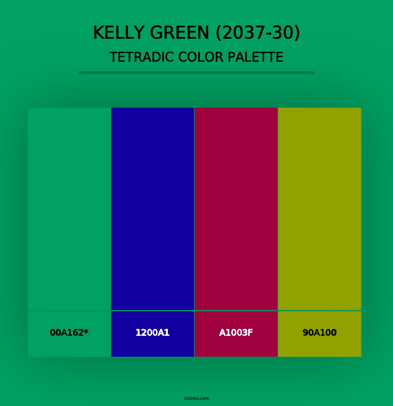 Kelly Green (2037-30) - Tetradic Color Palette