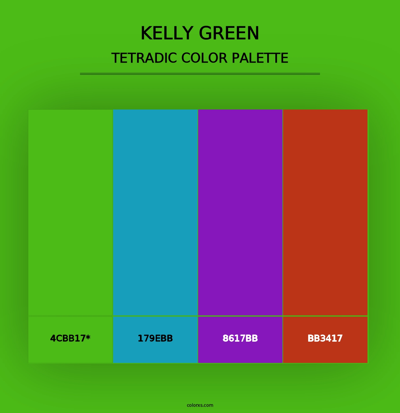 Kelly Green - Tetradic Color Palette